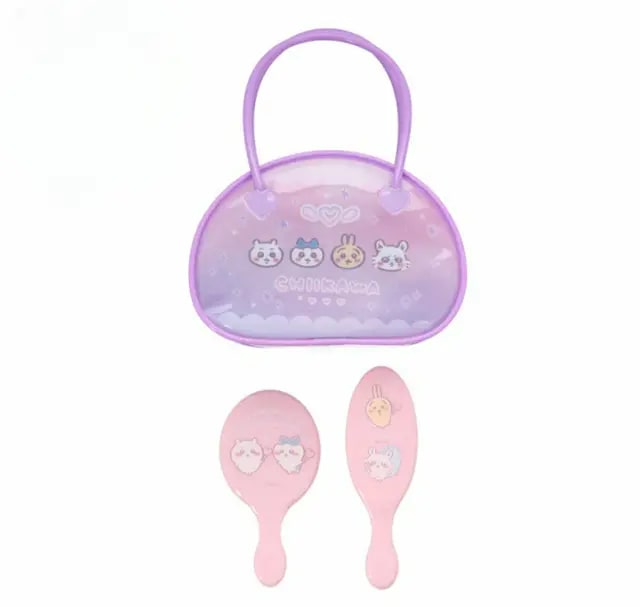 Chiikawa 吉伊卡哇 PVC郊遊小手袋 (梳及鏡) 知育玩具 角色扮演 (適合 3 歲及以上兒童) 平行進口