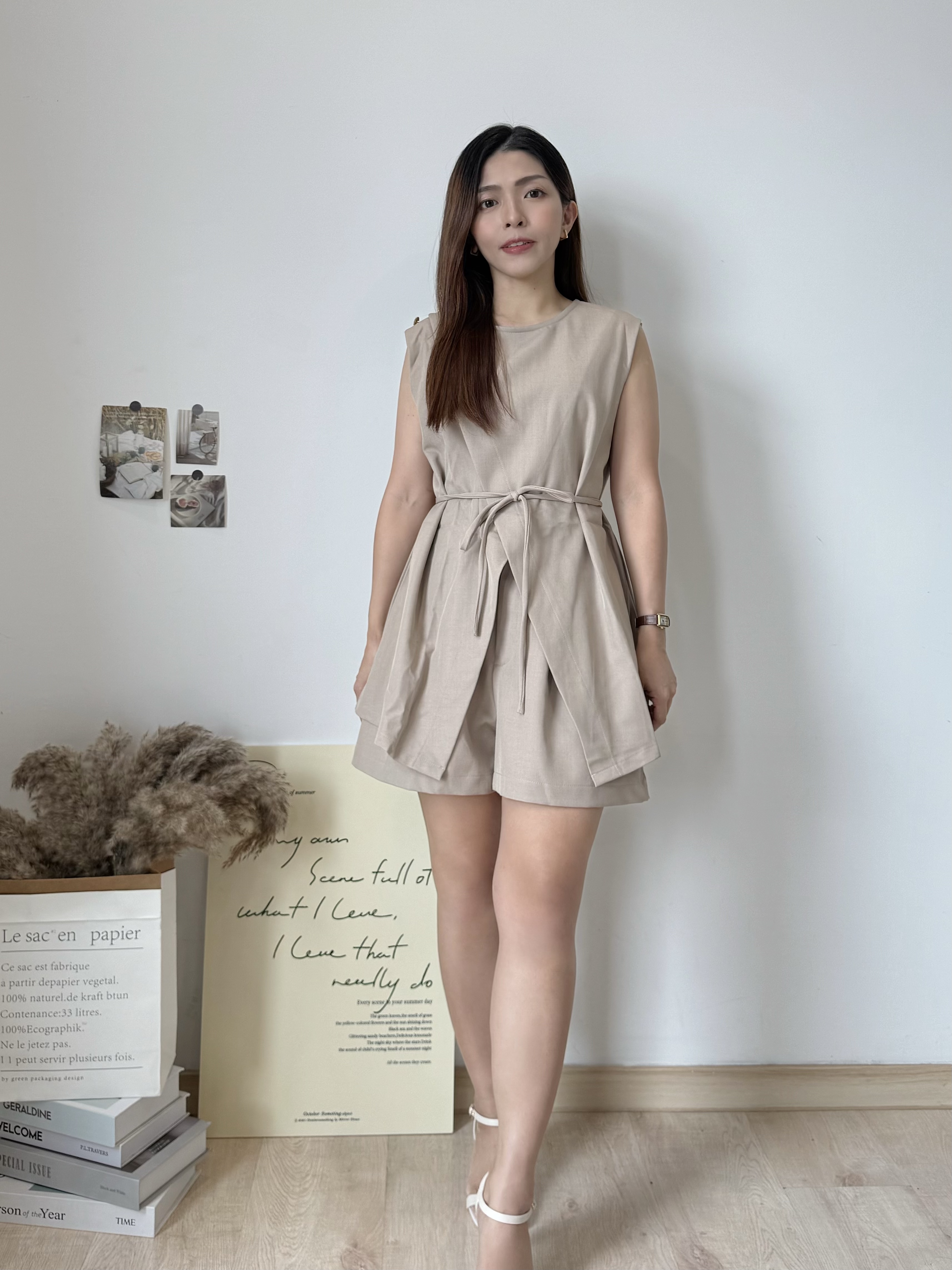 Korean Tailored Tie-Waist Set 韩系系带西装短裤套装 ( 3 colours )