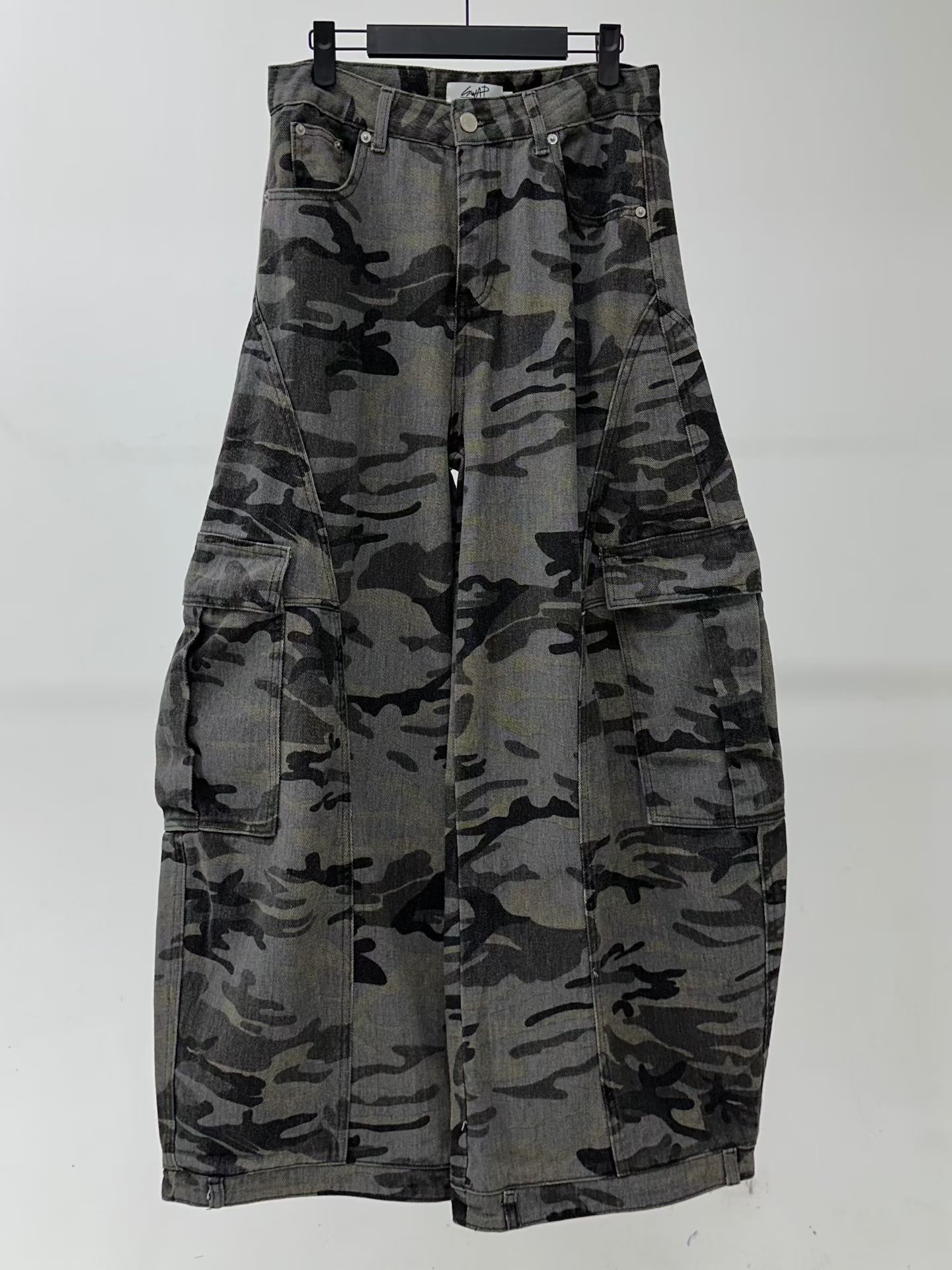 韓國新款迷彩彎刀工裝褲