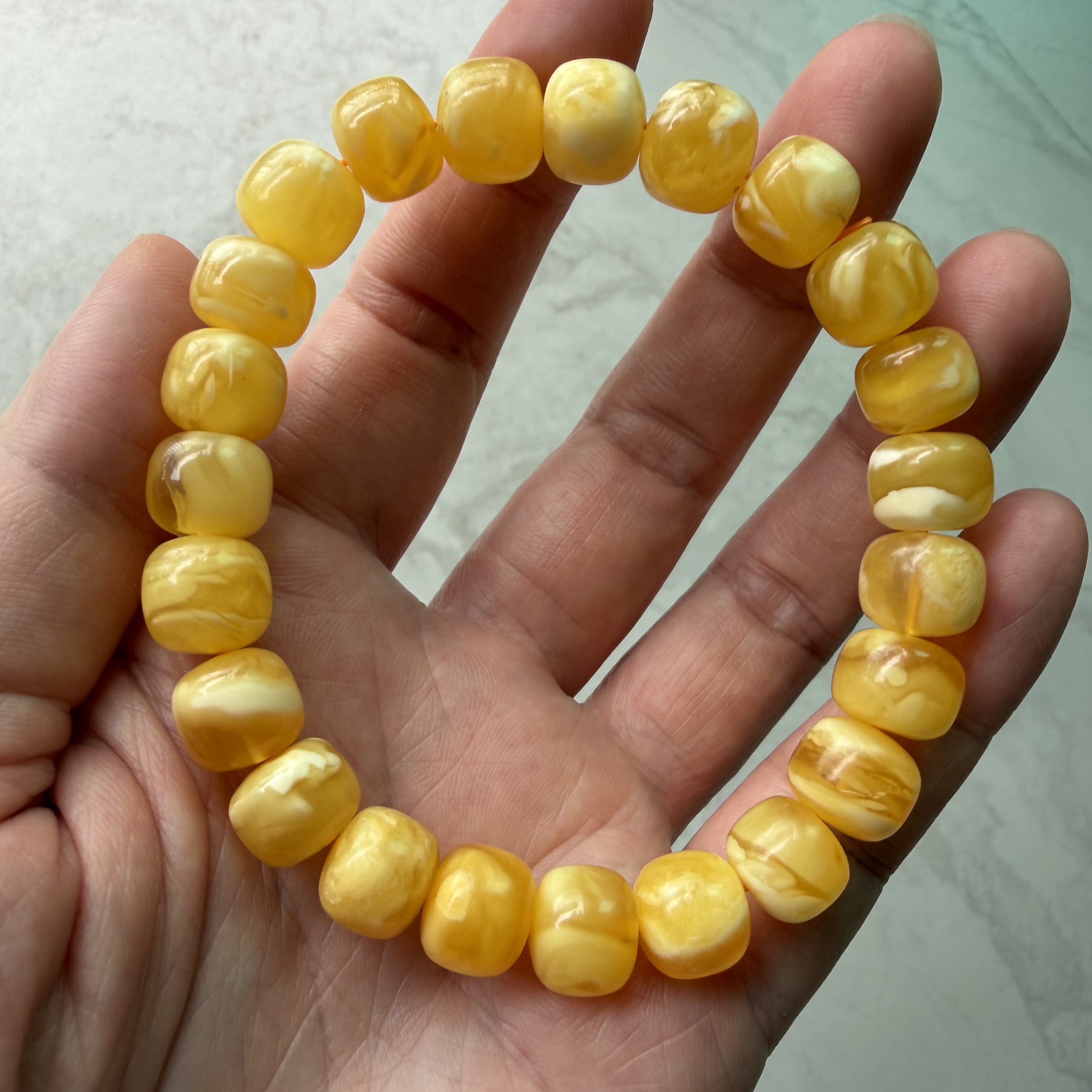 ［閉店一口價］10mm波羅的海金白花老型手串