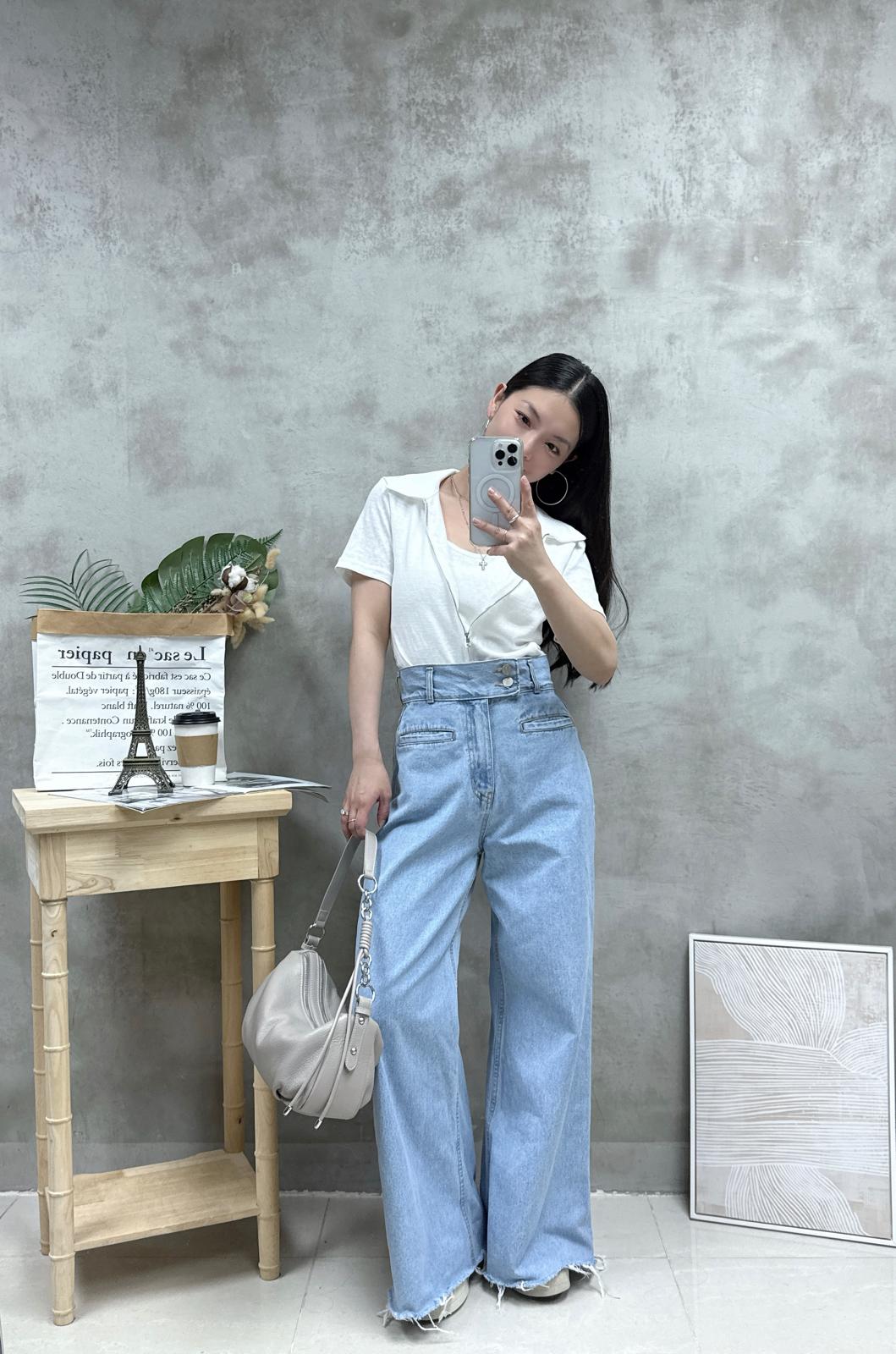 假兩件雙拉鏈Top