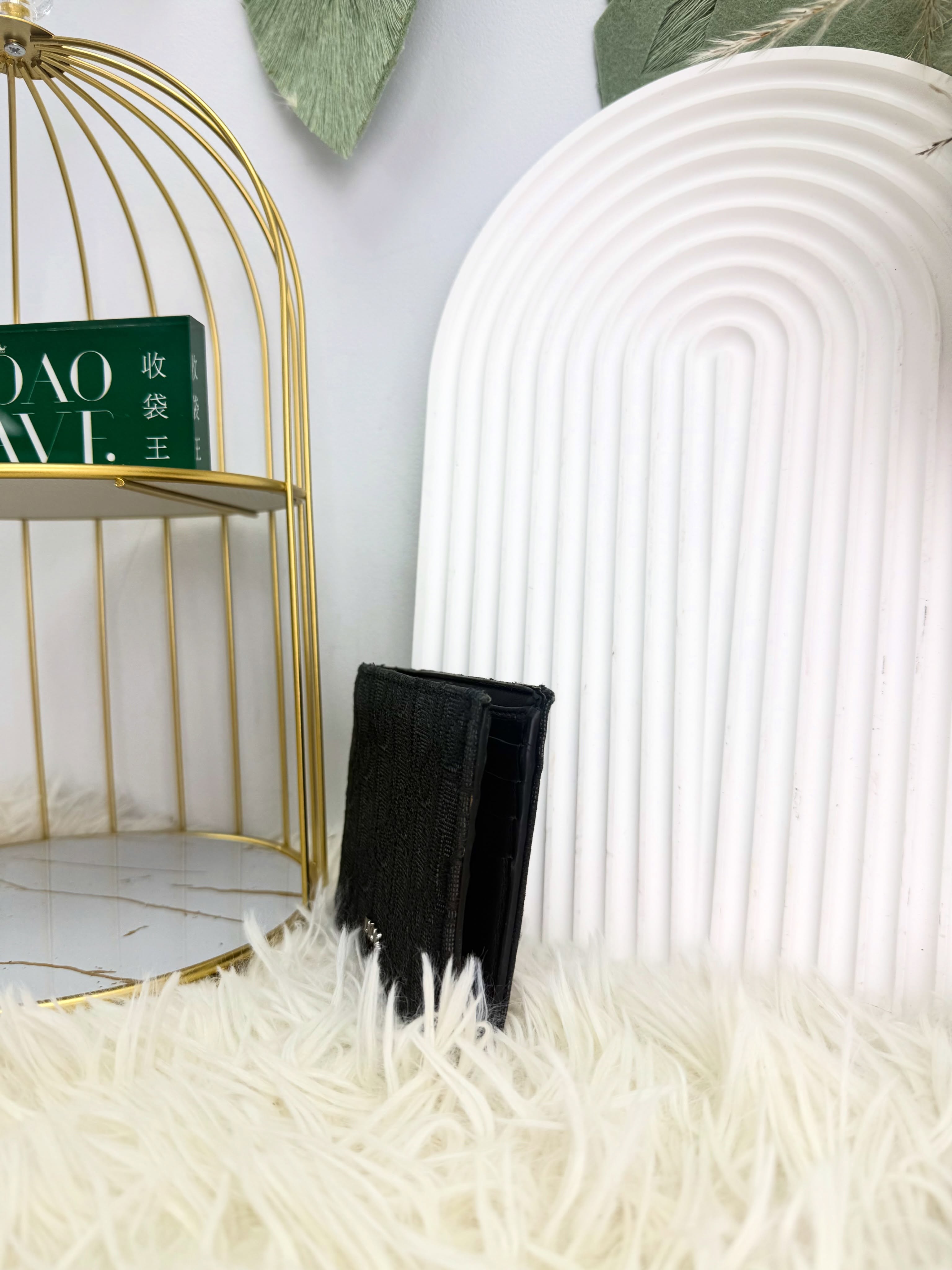 Dior👜 PRE OWNED 🛍️黑色提花短銀包 🖤 💰