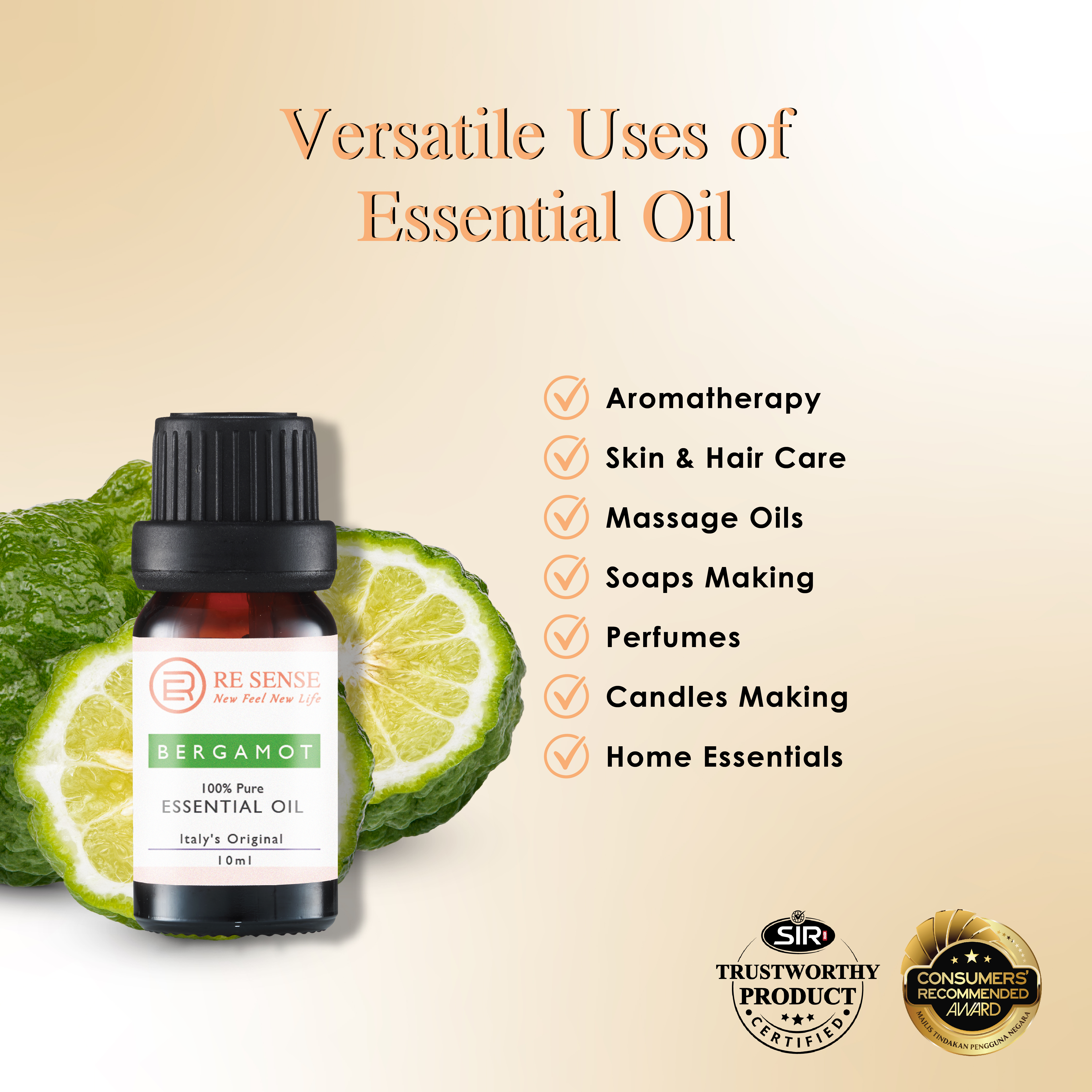 Bergamot Essential Oil (10ml)