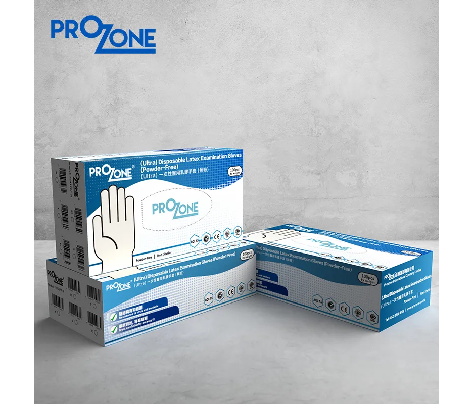 Prozone一次性乳膠手套中碼100個