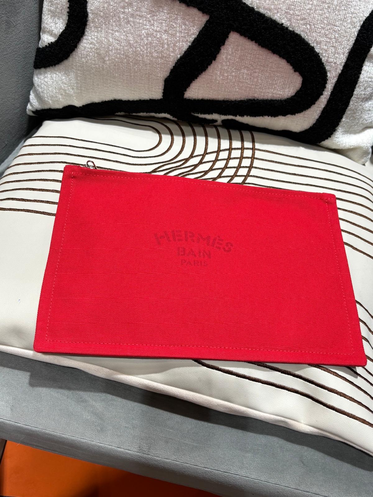 HERMES toile flat Yachting GM Pouch clutch size :W28 x H19 x D1cm 100%Authentic,99%new 