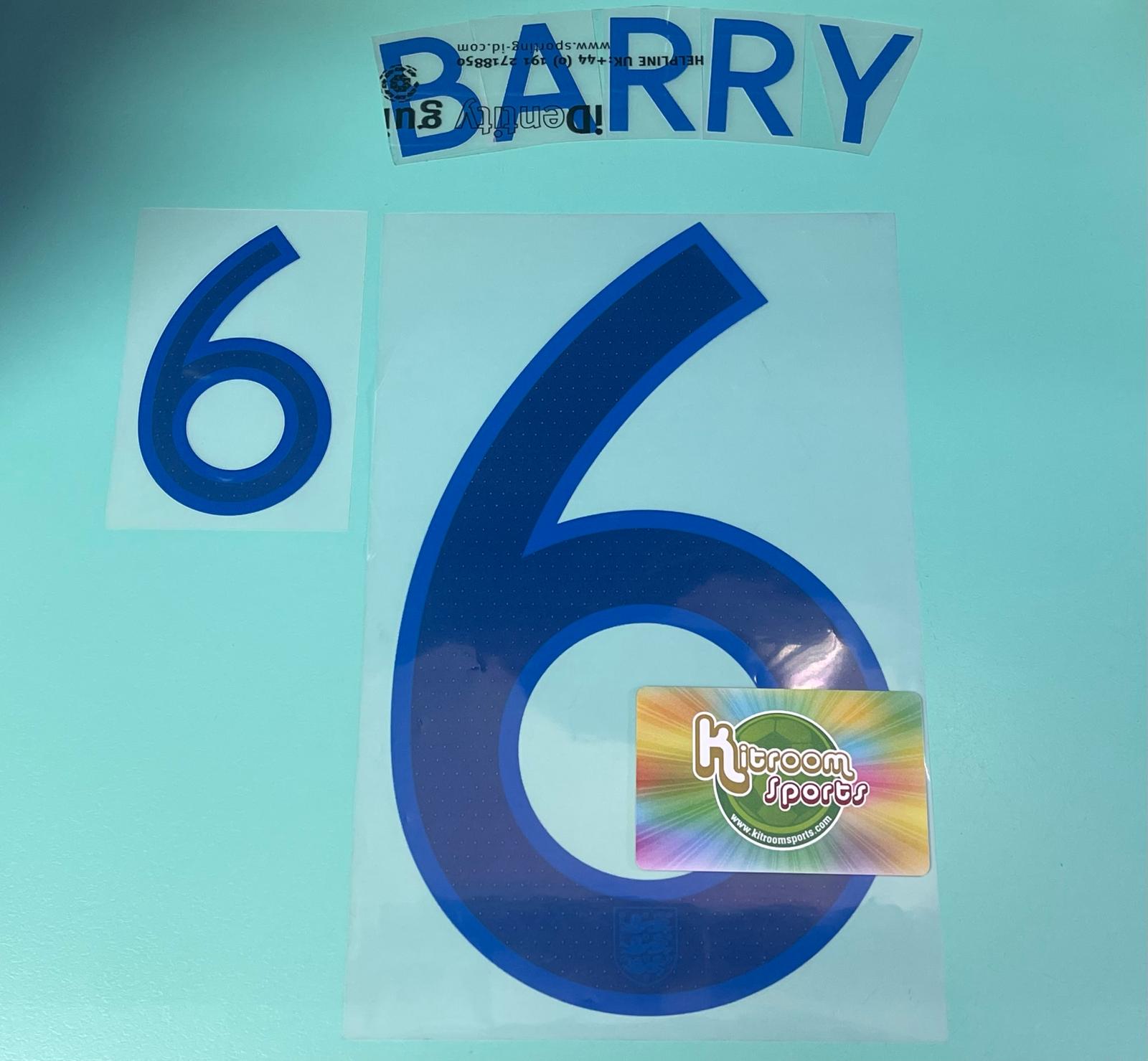 2010 England Away Nameset #6 BARRY