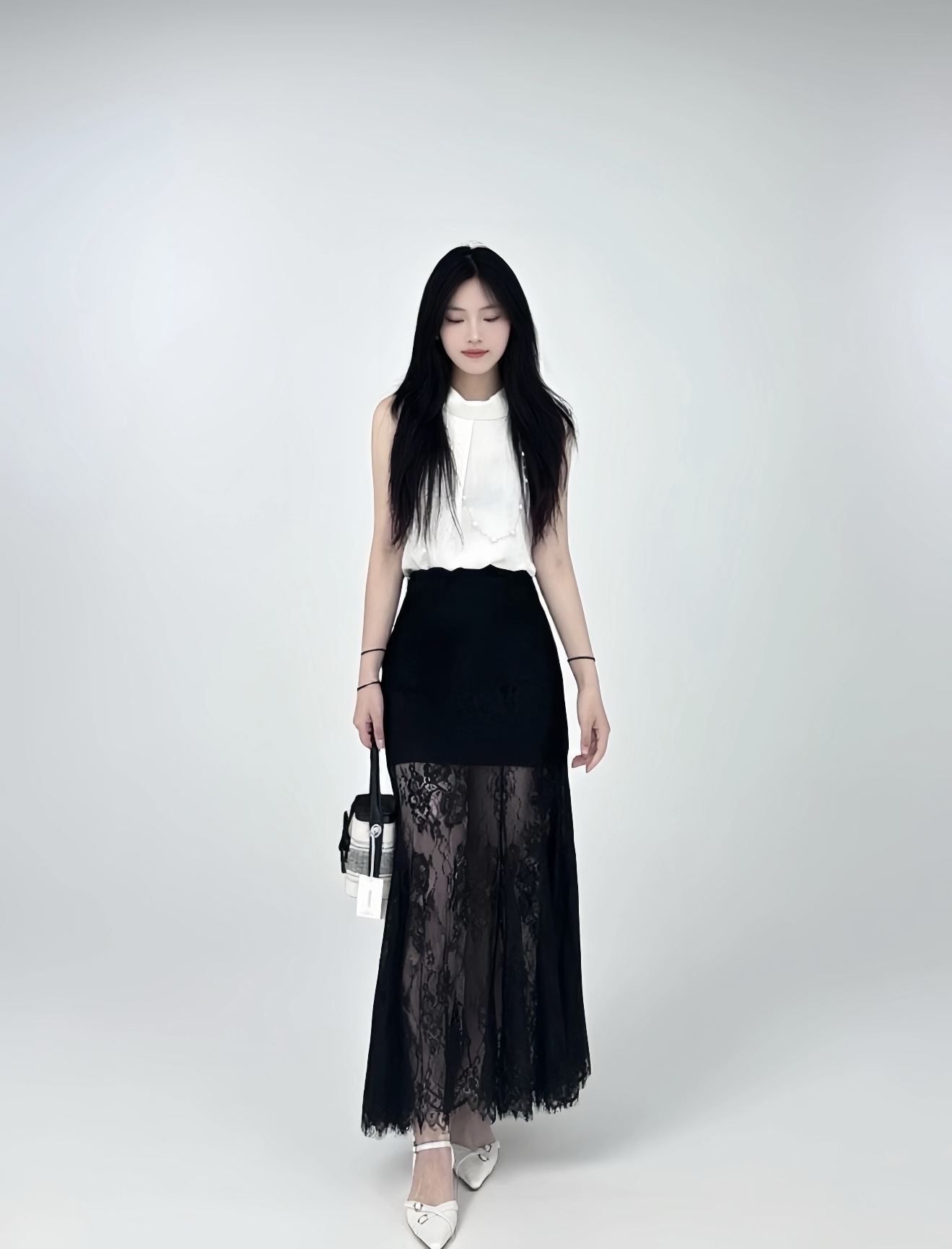 SK223蕾丝显瘦显高裙