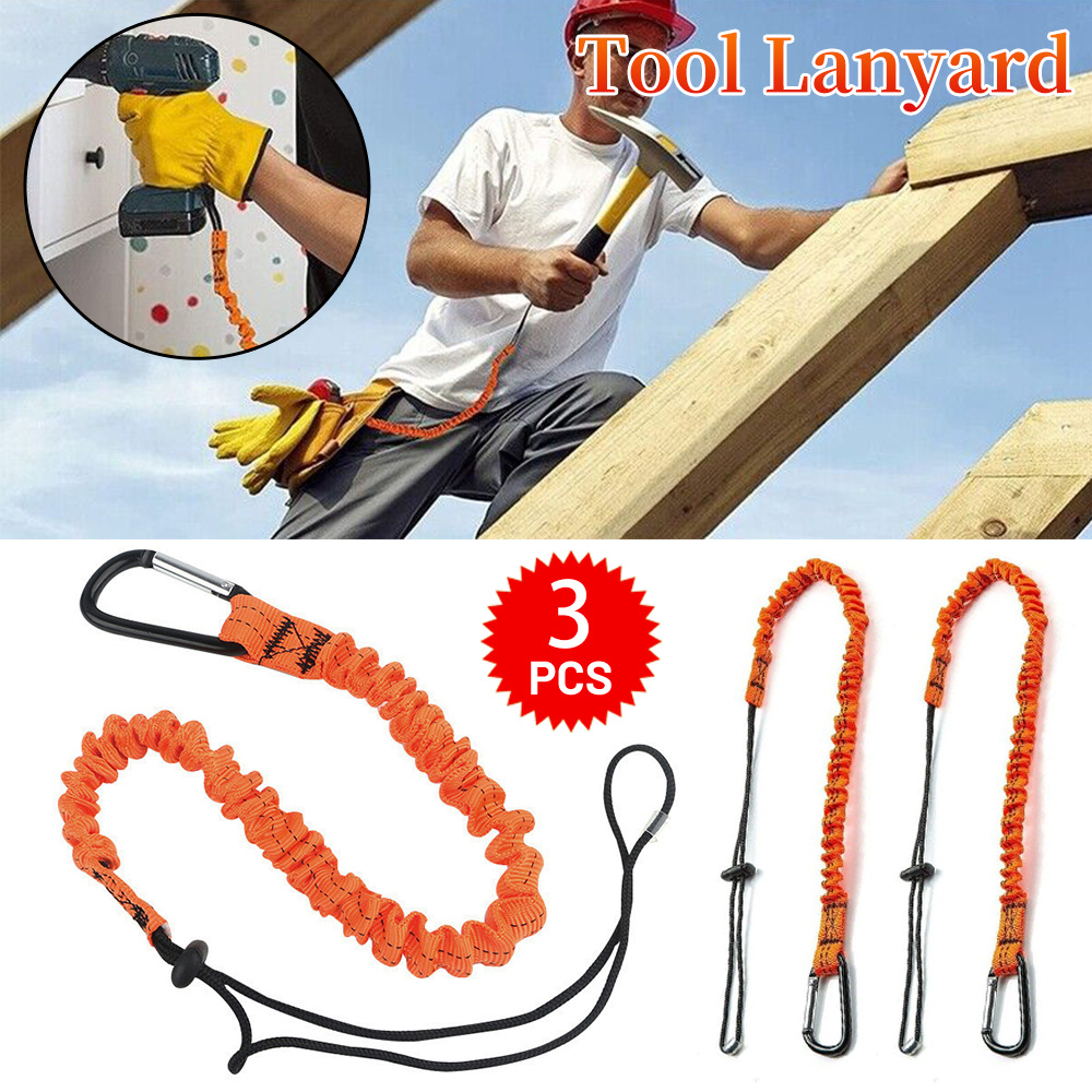 Carabiner Lanyard Retractable Safety Rope Telescopic Elastic