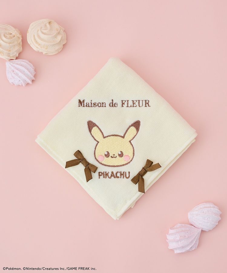 🎀【預訂】 PokePeace x Maison de FLEUR 刺繡手帕 - Pikachu