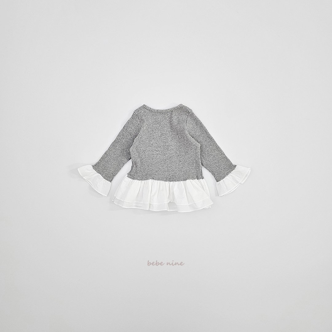 🌸預訂 韓國直送🌸🇰🇷Bebenine三色荷葉花邊下擺長袖上衣