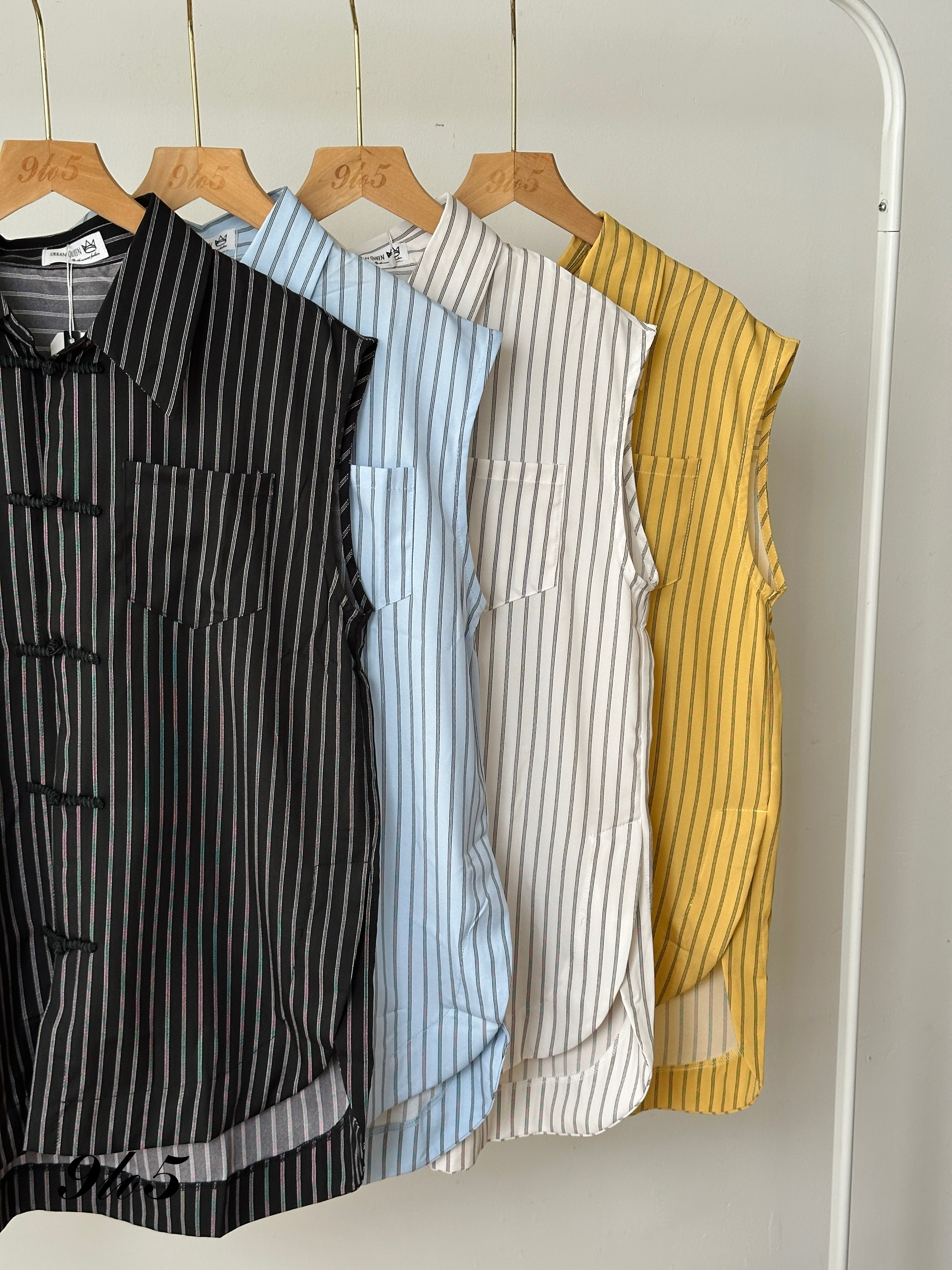 T3912 Sleeveless Stripe CNY Top - 4 Colors