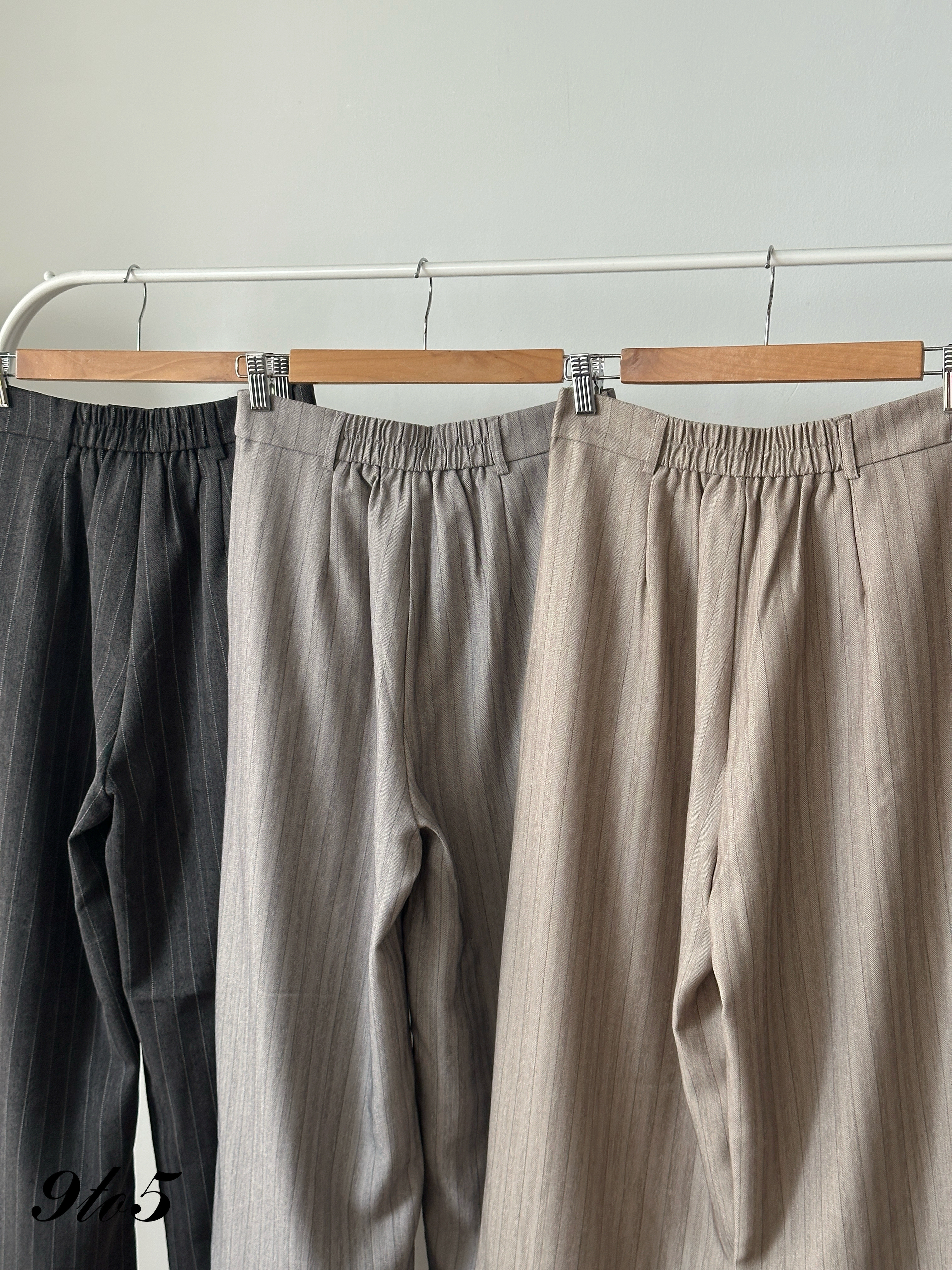 S2008 Striped Wide Leg Long Pants - 3 Colors 