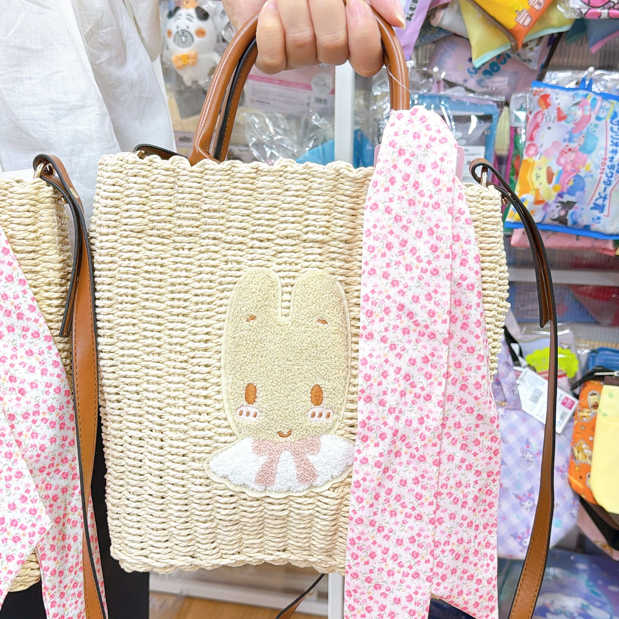 日本直送日本版新款Sanrio Hello Kitty Melody Marron cream 藤織斜孭袋手挽袋