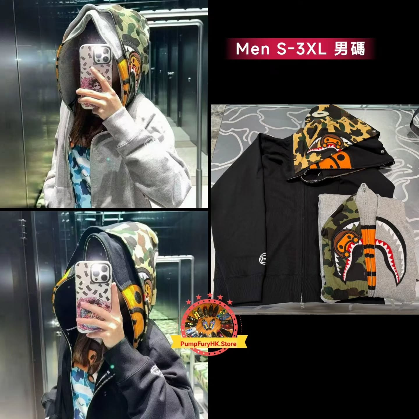 (10.24 week) BAPE 1st Camo Milo Shark Full Zip Double Hoodie **MESSAGE FIRST/先查詢貨存**