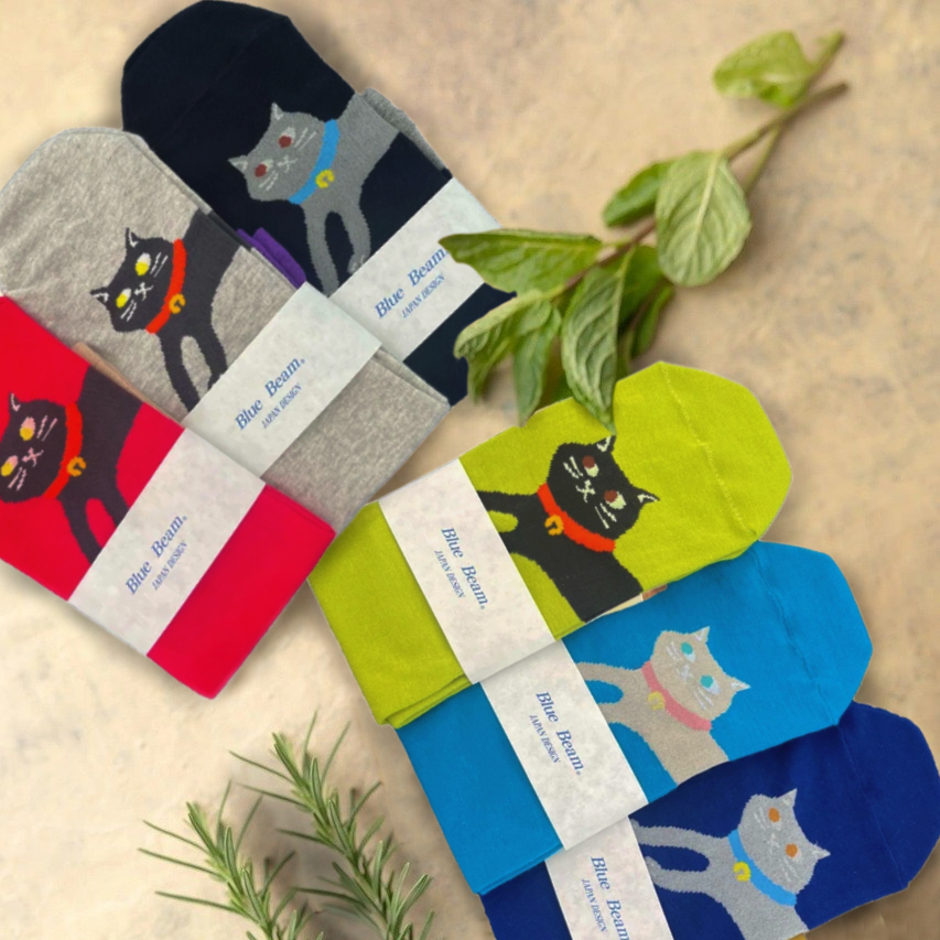 【日本製】人氣拼合完整貓貓抗菌防臭襪