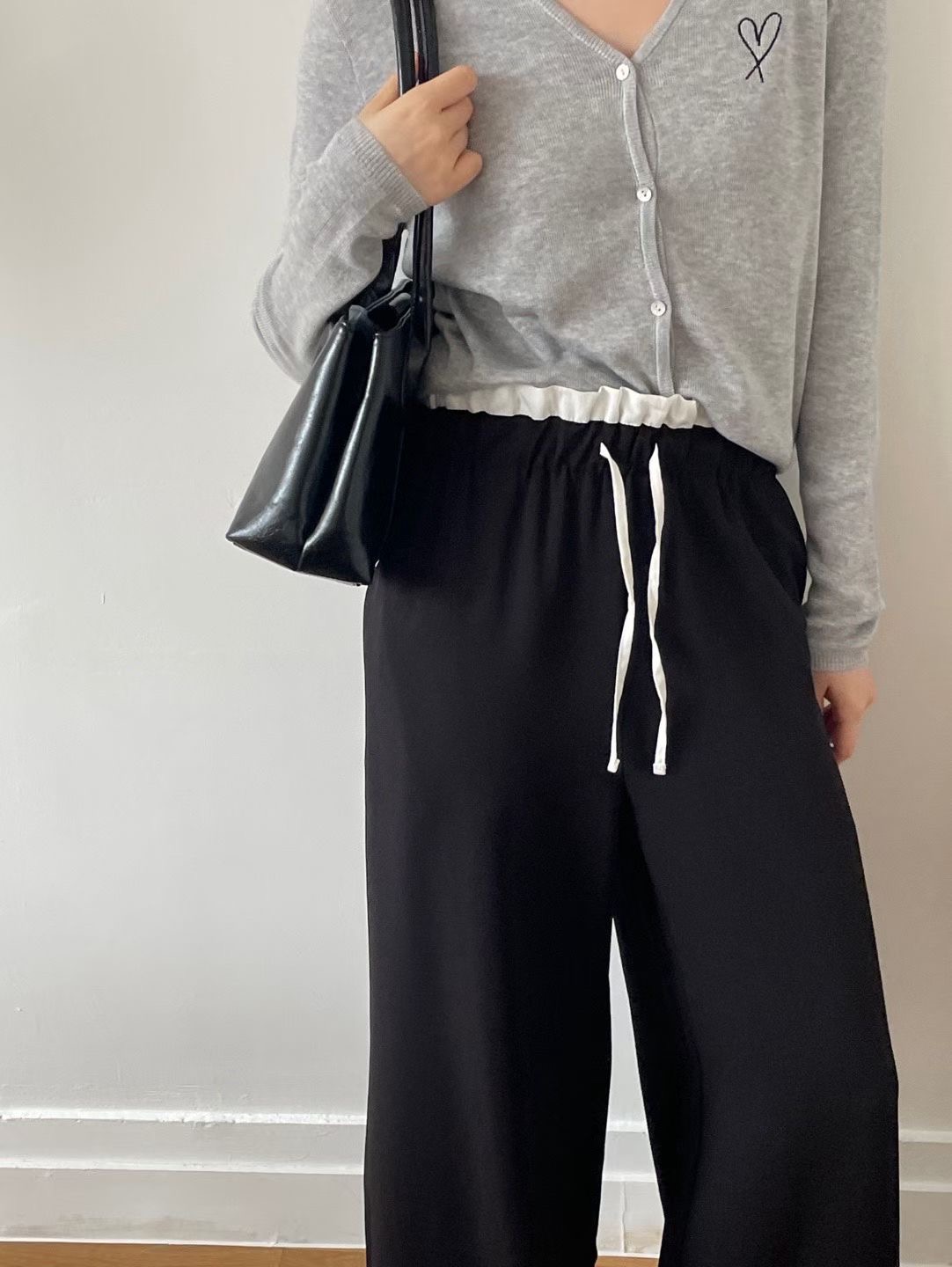 BOT02_09 撞色褲頭闊褲 (2色)