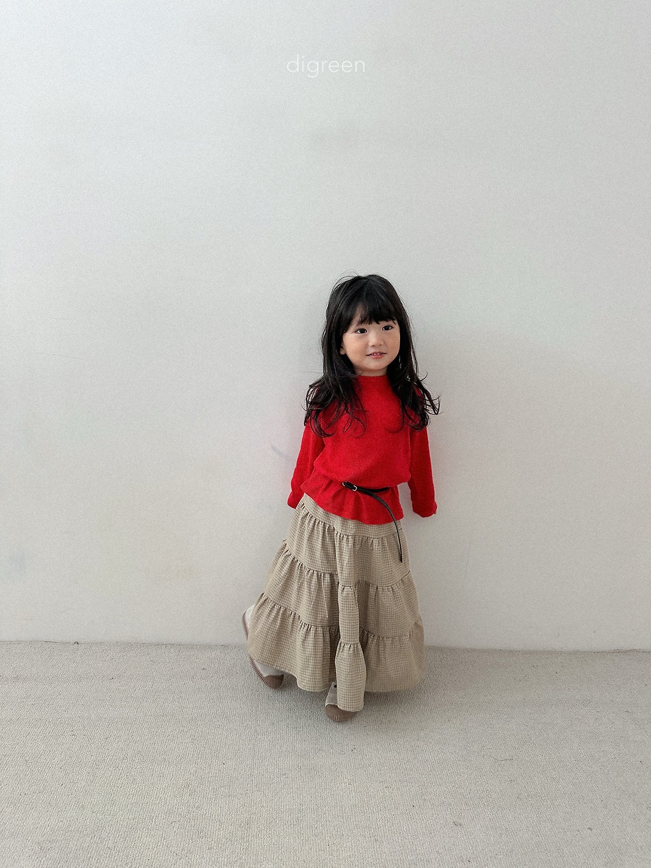 Digreen | check ruffle skirt 