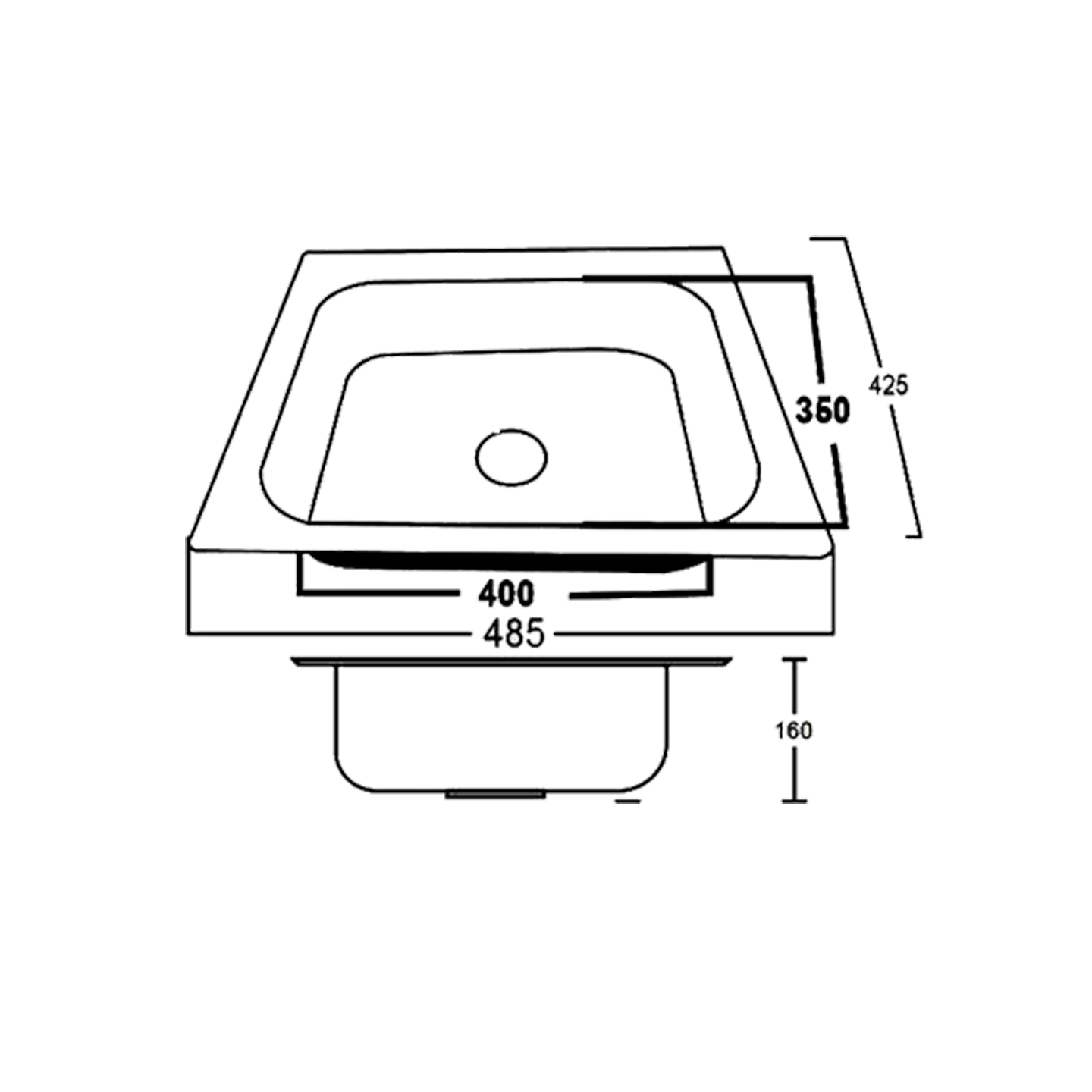 Nicon Square Single Bowl Kitchen Sink (4842#) W68-01
