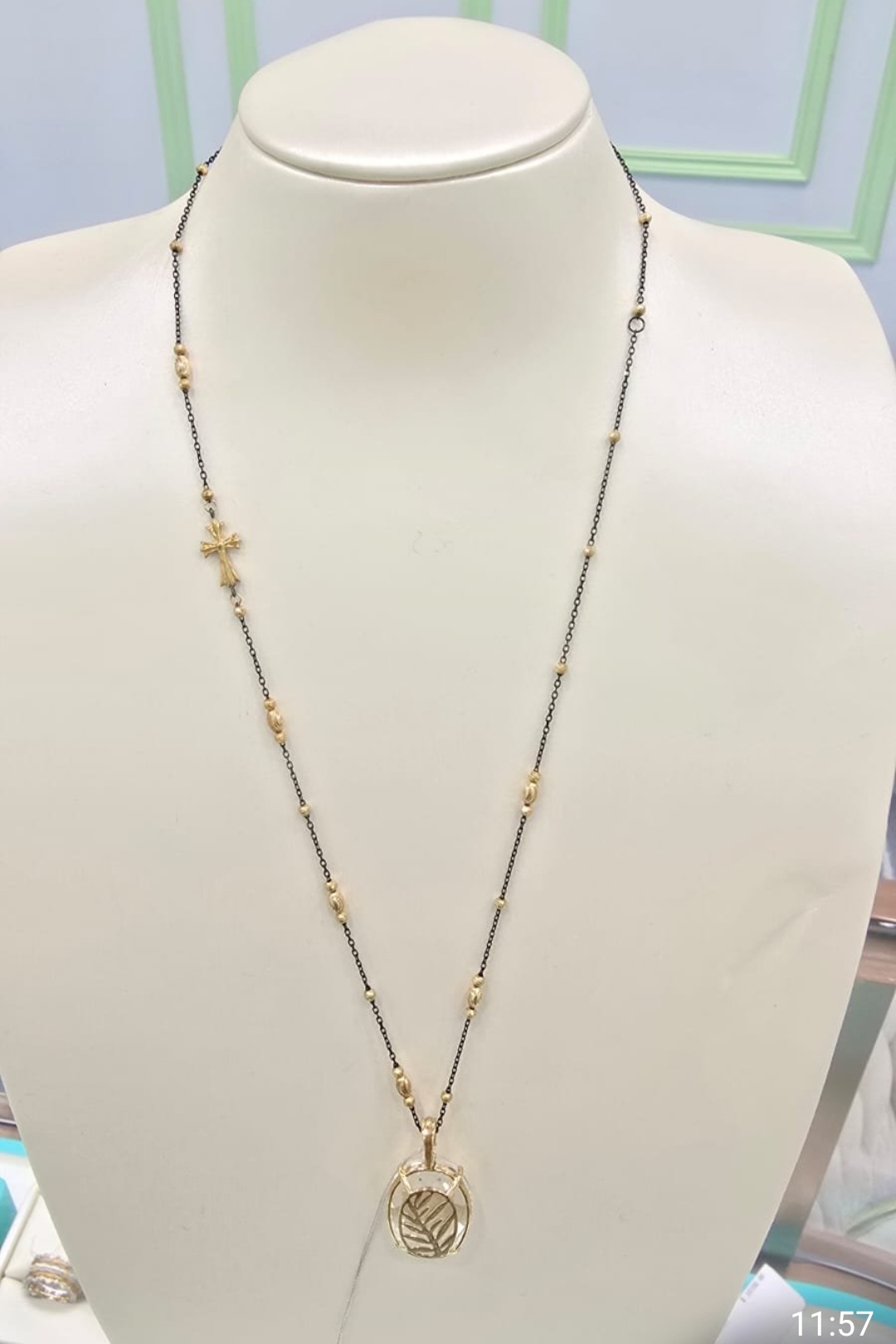 18K 黑金鑽石項鏈 G2g 45cm
