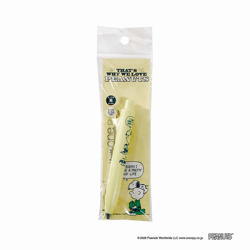 現貨｜Snoopy 日本製 uni-ball one P 0.38mm 黑色 啫喱筆 (ES573C)