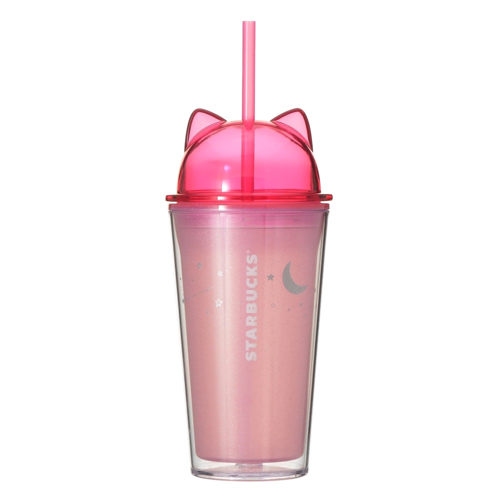 🎀【預訂】Starbucks JP MOON LIGHT HALLOWEEN 粉紅色貓冷杯 473ml