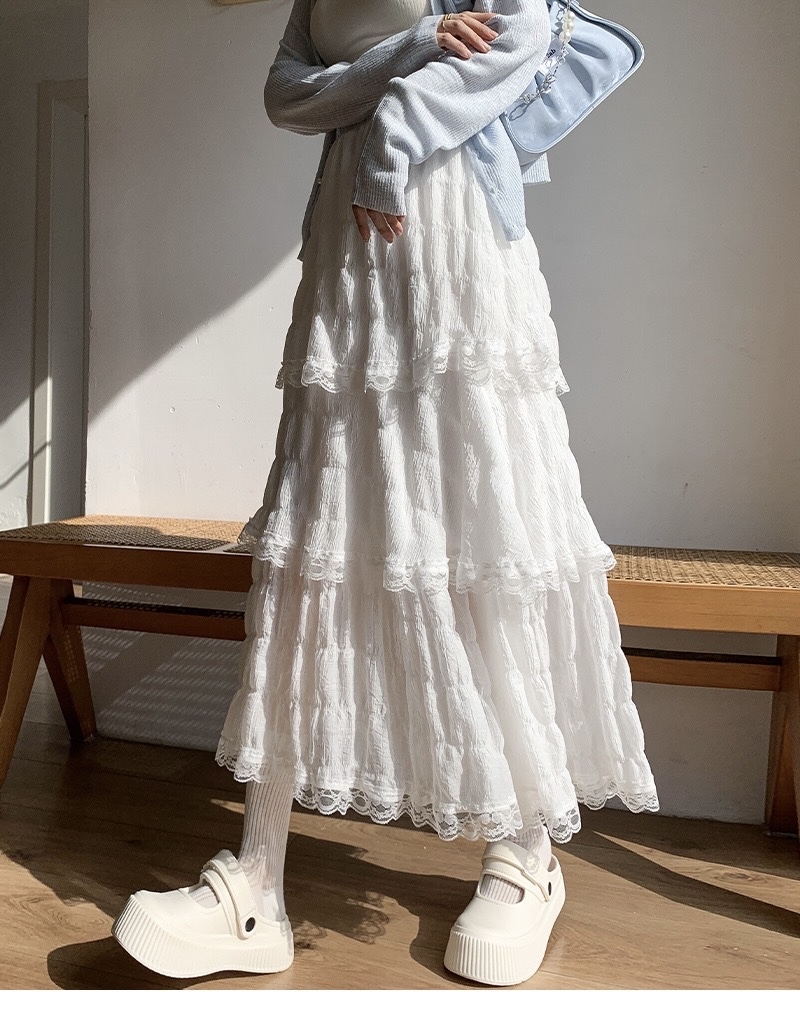 温柔甜美蕾丝半身裙女 蓬蓬裙