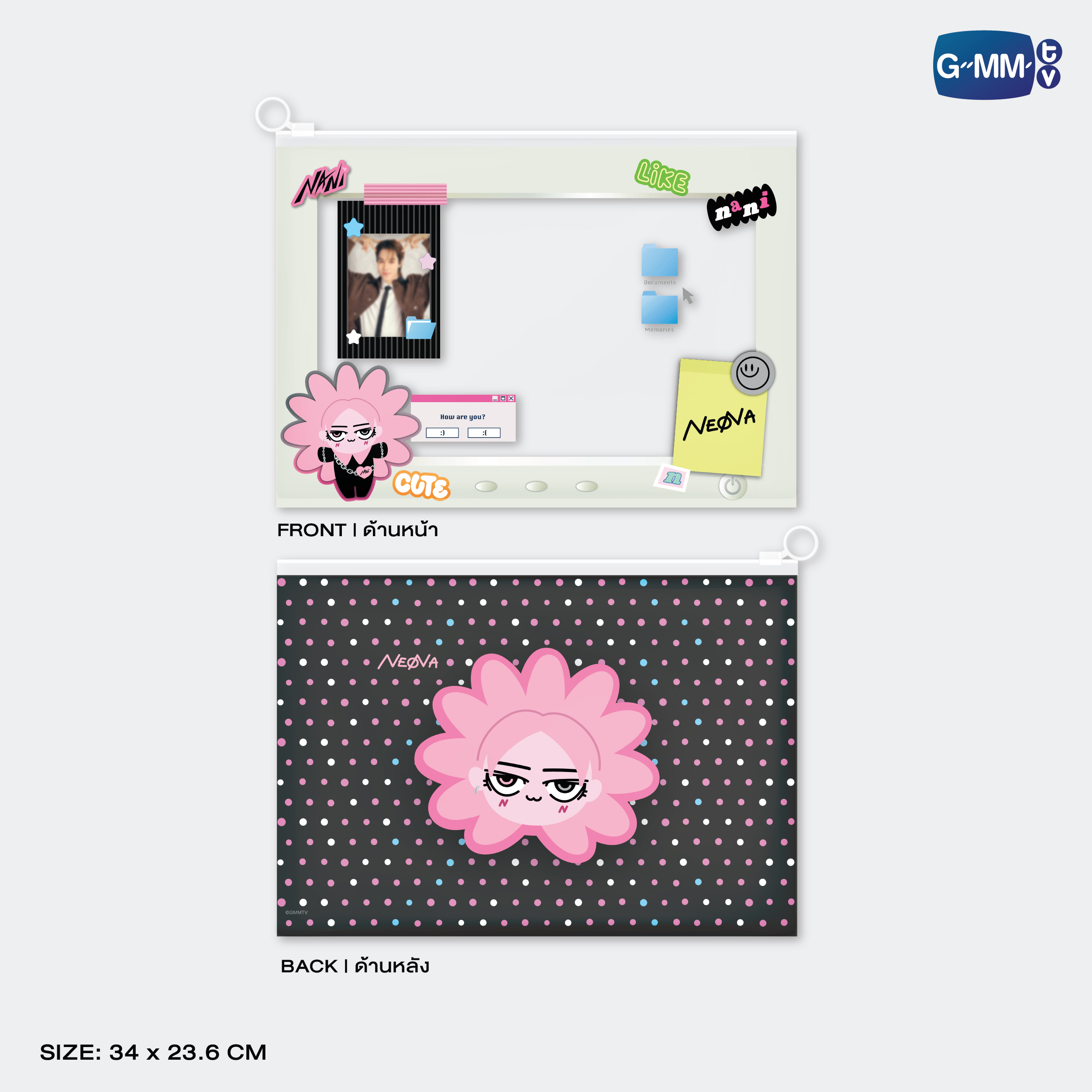 NEONA CHARACTER POCKET ZIP FOLDER