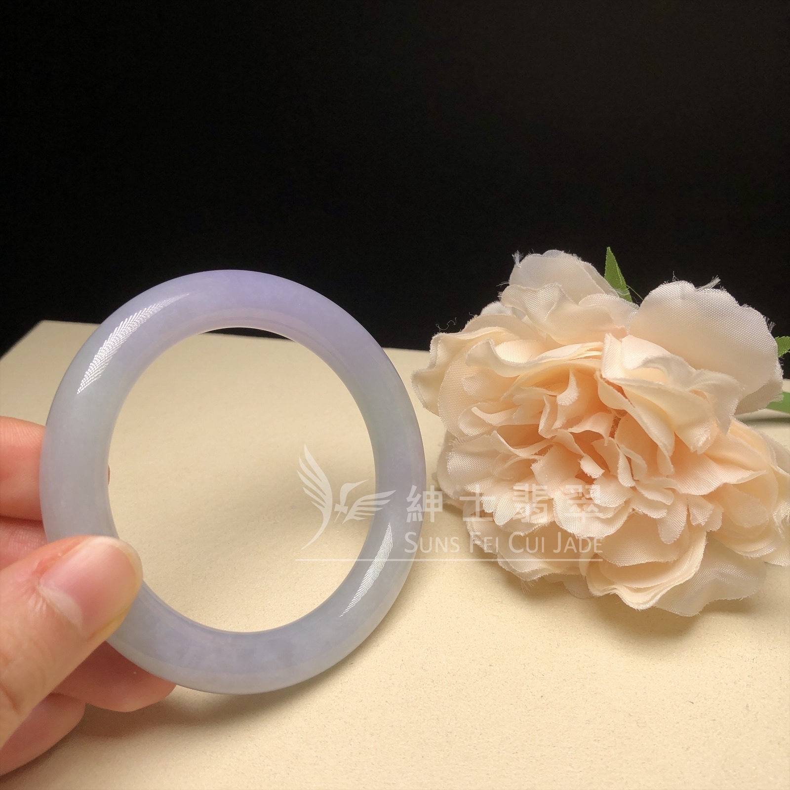 會卡水翻沙茄紫春彩圓鐲55.1mm C06143