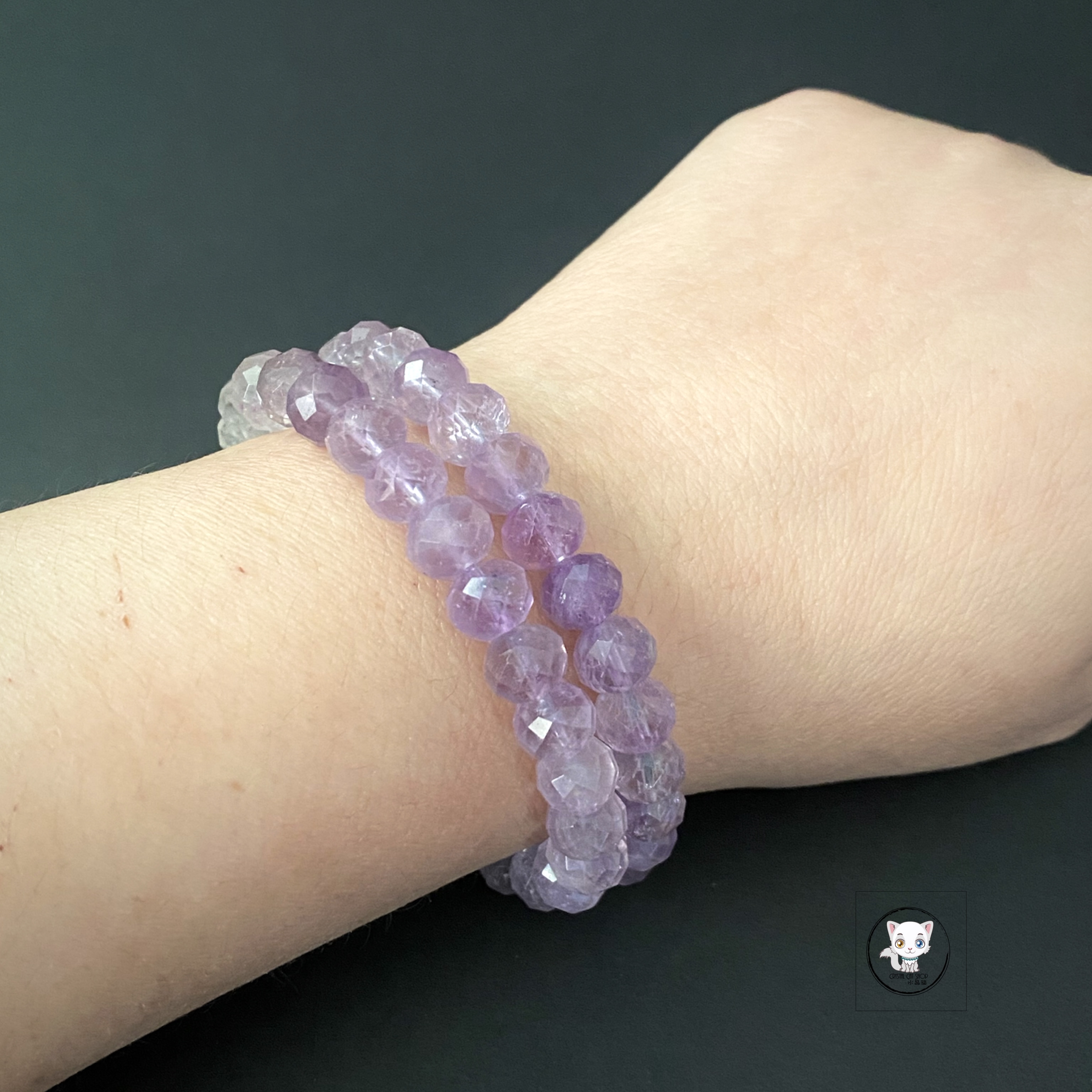 紫水晶切面漸變色手鏈 8.5mm