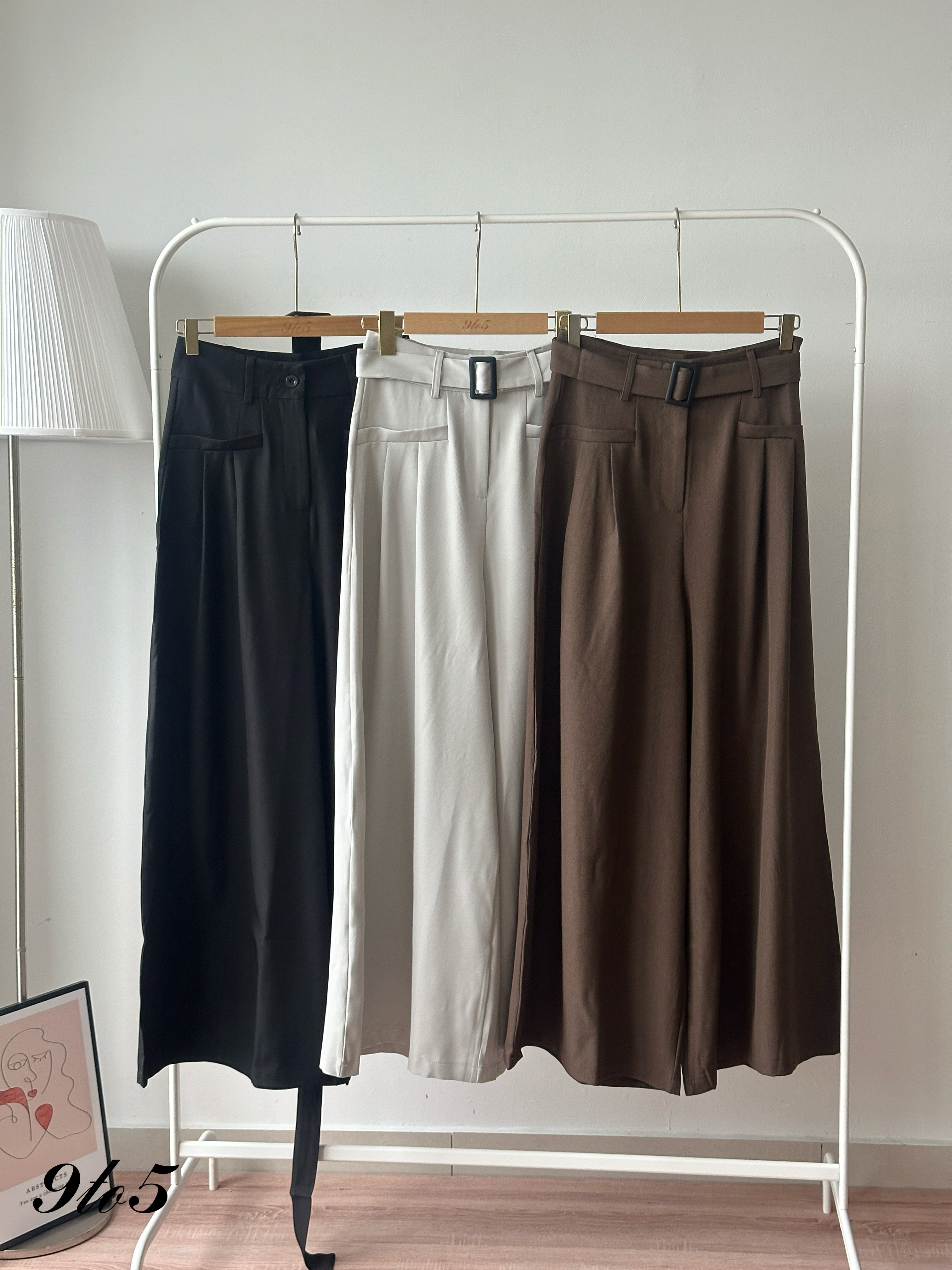 S1925 Wide Leg Long Pants - 3 Colors 