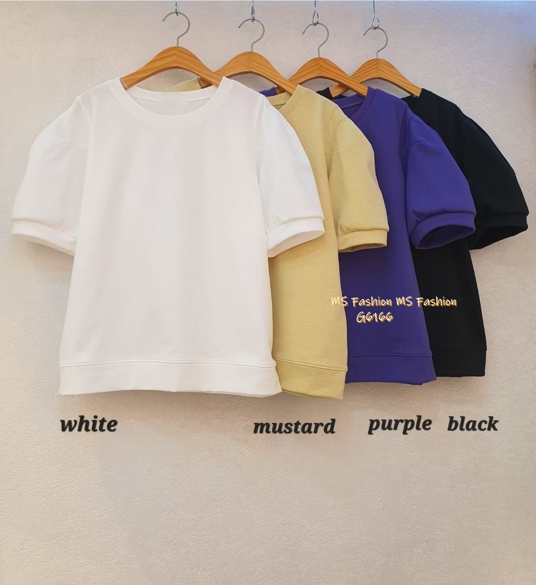 G6166 韓國🇰🇷靚色摺袖top