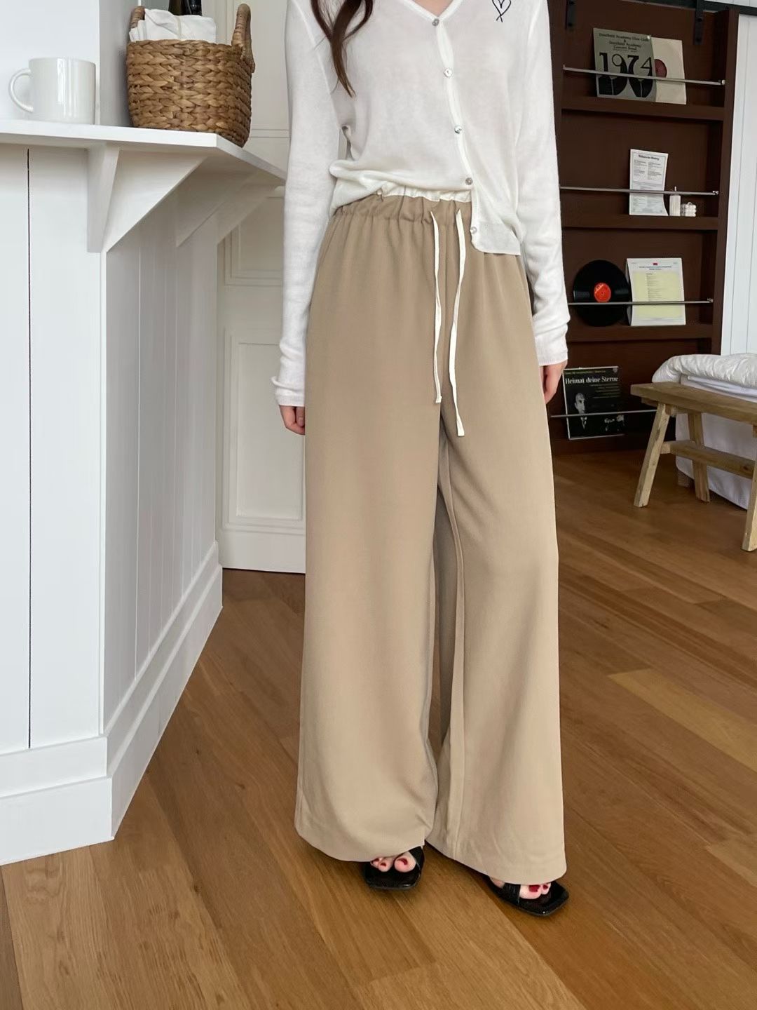 BOT02_09 撞色褲頭闊褲 (2色)