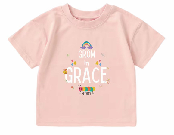 「Grow in Grace」夏日純棉短袖T恤