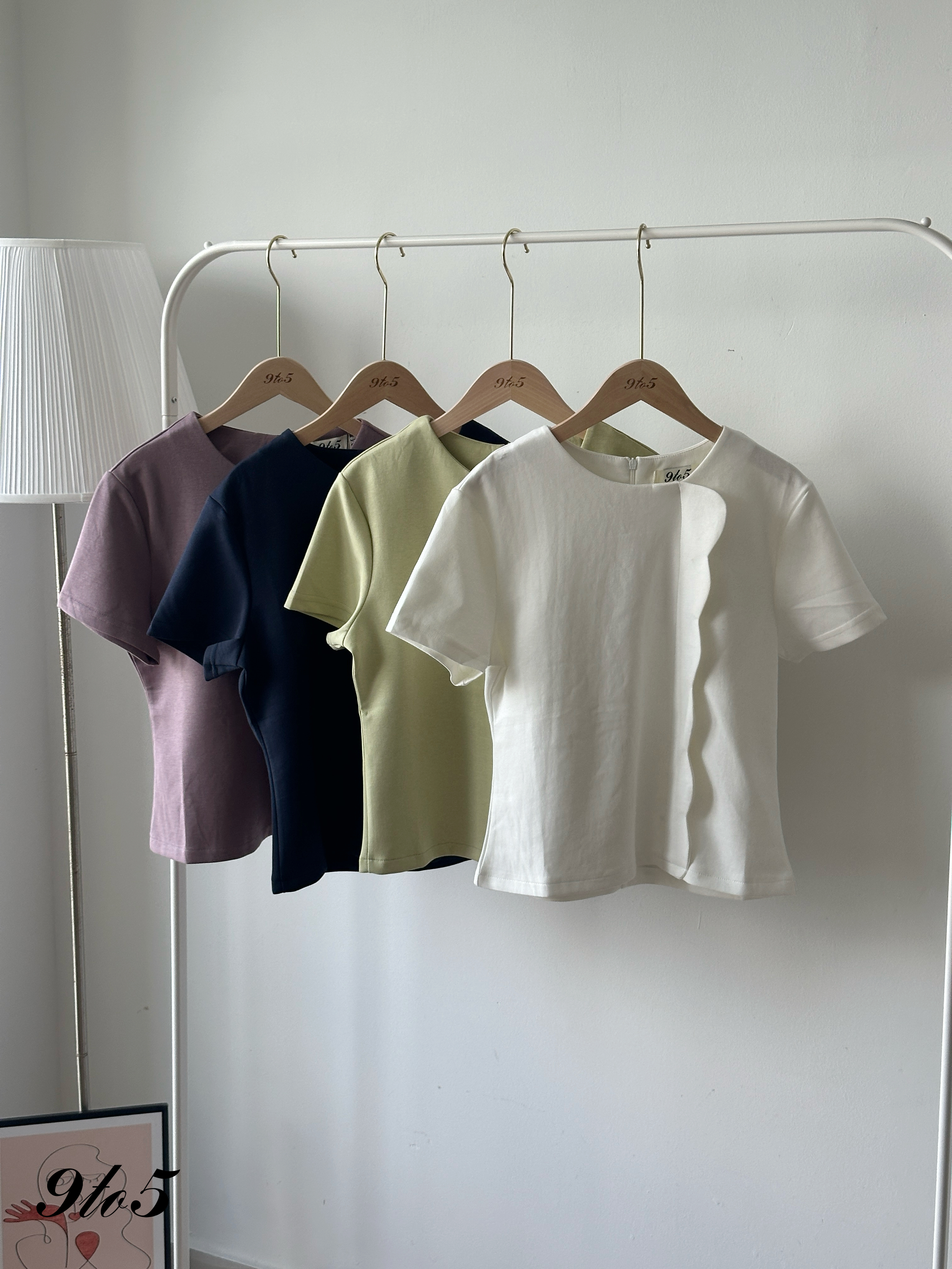 T4284 Short Sleeve Wavy Top - 4 Colors 