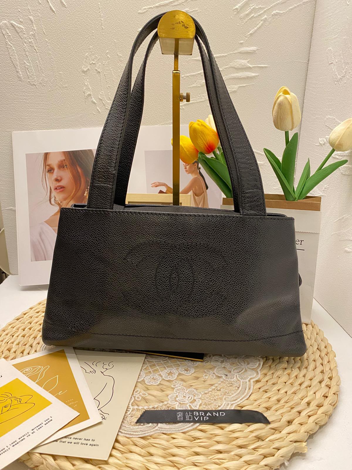 Chanel Caviar Leather CC Shoulder Bag