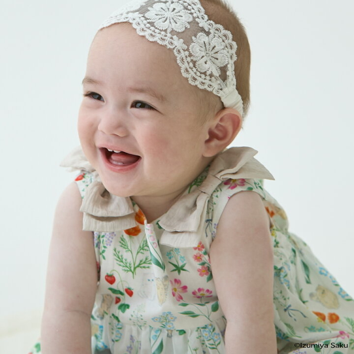 🇯🇵預訂 日本直送🇯🇵Petit Main x Izumiya Saku兩色花卉小貓滿印蝴蝶結短袖包屁裙