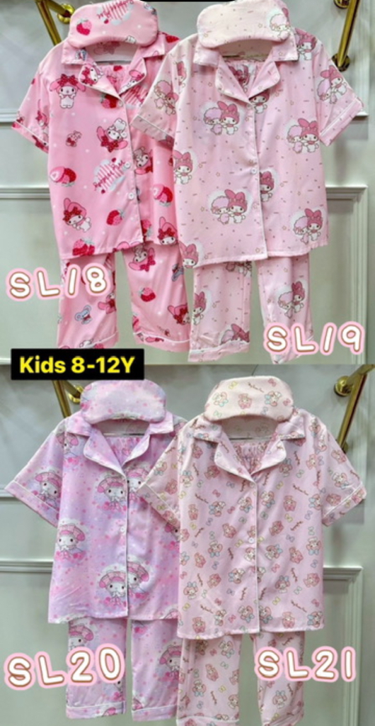 泰國直送真絲睡衣 兒童版 尺寸： 3-6 years 8-12years