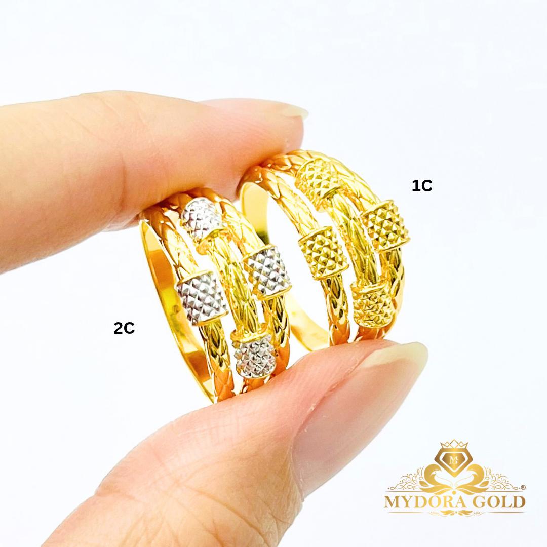MYDORA Emas 916 Cincin Diamond Skru 3 Layer (5G) l EMAS 916/22K