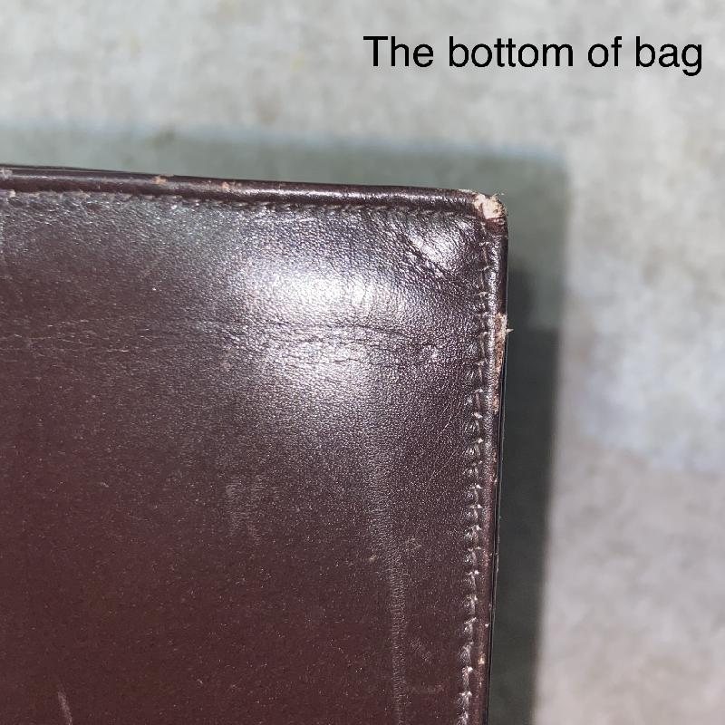C.a. 1950-60s Chocolate Brown Golden Accent Double-Sided Large Leather Briefcase from Canada(MT664)