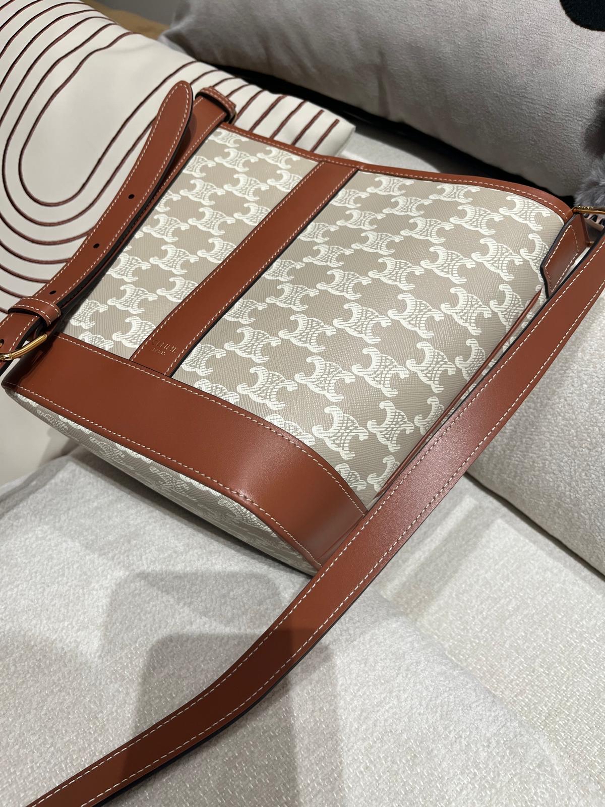 Celine Bucket small IN TRIOMPHE CANVAS AND CALFSKIN 100%Authentic, 98%New ✅Dust bag