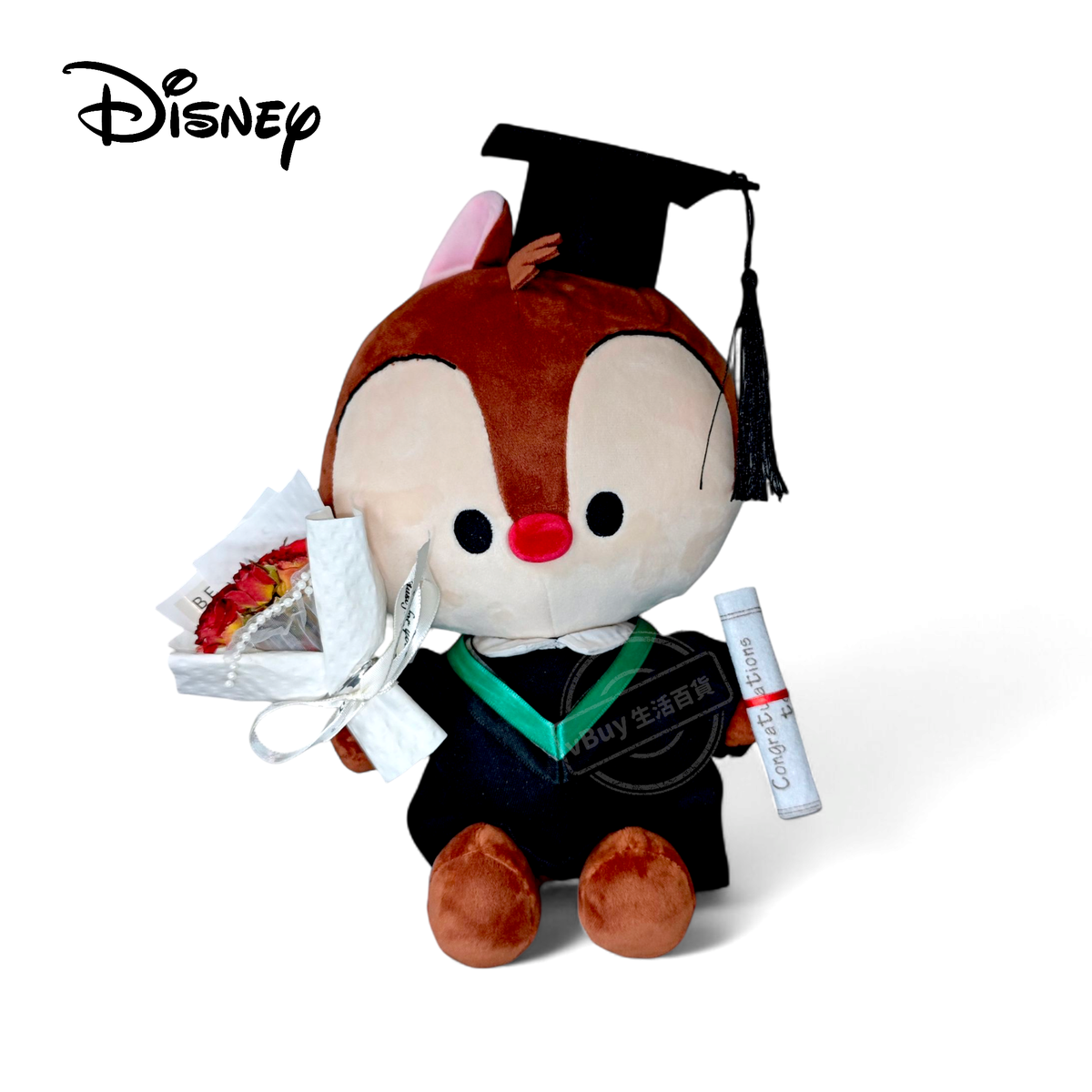 【Dale畢業公仔】正版 Disney Chip and Dale畢業公仔 • 紅大鼻畢業公仔• 可加綉名字・DIY 畢業袍｜畢業禮物推薦 grad1817