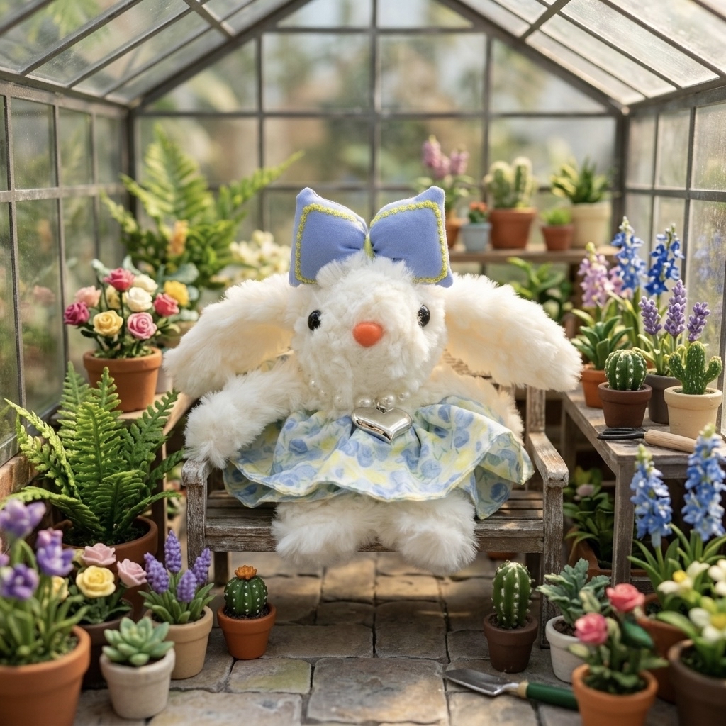 毛公仔匙扣 - 有驚喜花裙兔仔Daisy