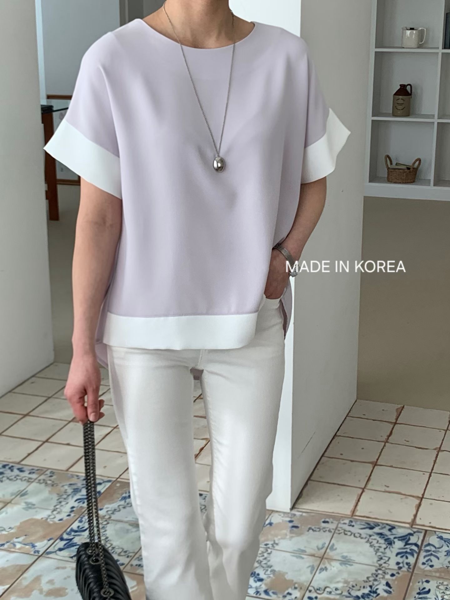 G6184 韓國🇰🇷靚料拼邊top