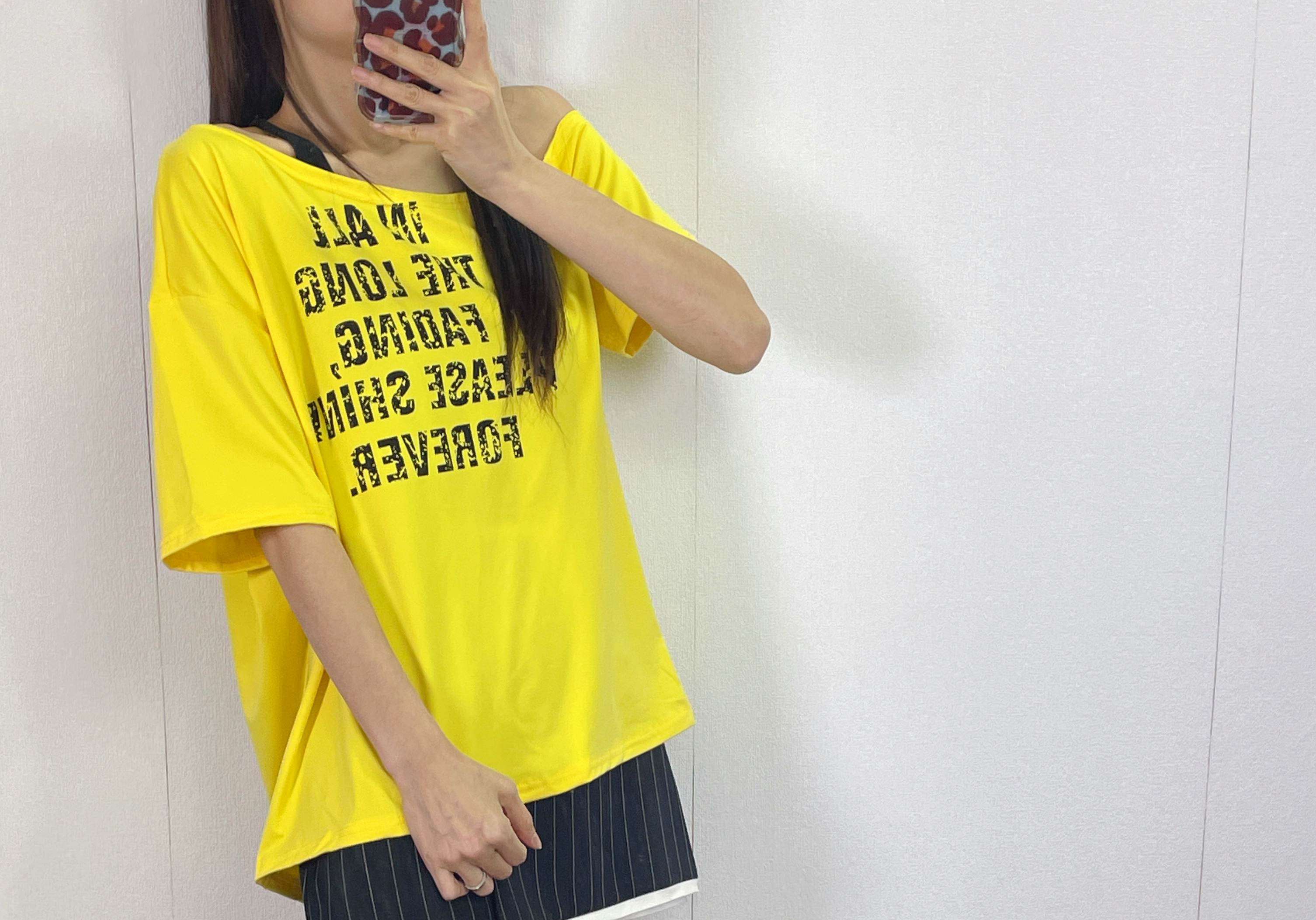 K5556 棉料印字斜膊tee