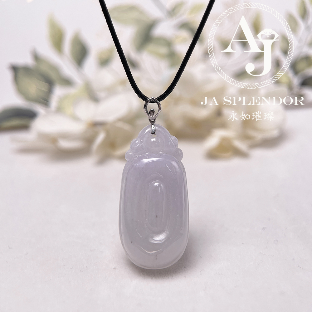 JNK-101 天然翡翠A玉 冰種櫻花粉福貝18K金吊墜