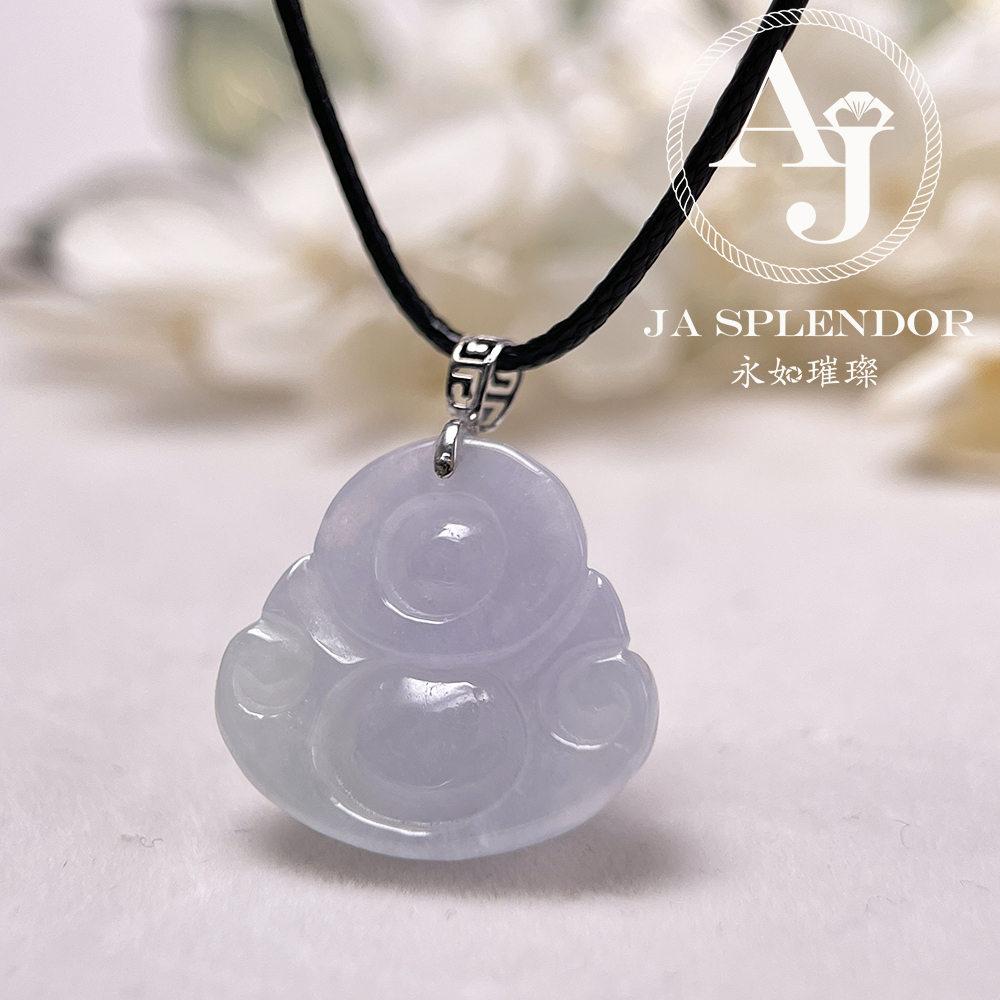 JNK-799 天然翡翠A玉 冰種春彩佛公18K金吊墜