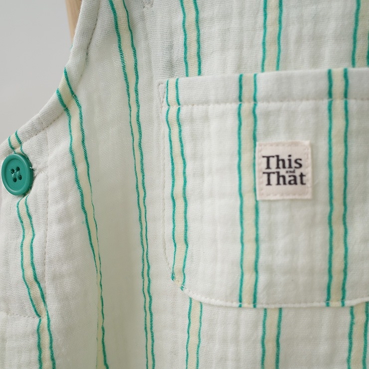🇯🇵限量預訂 日本直送🇯🇵This and That四色條紋純棉紗吊帶連身褲