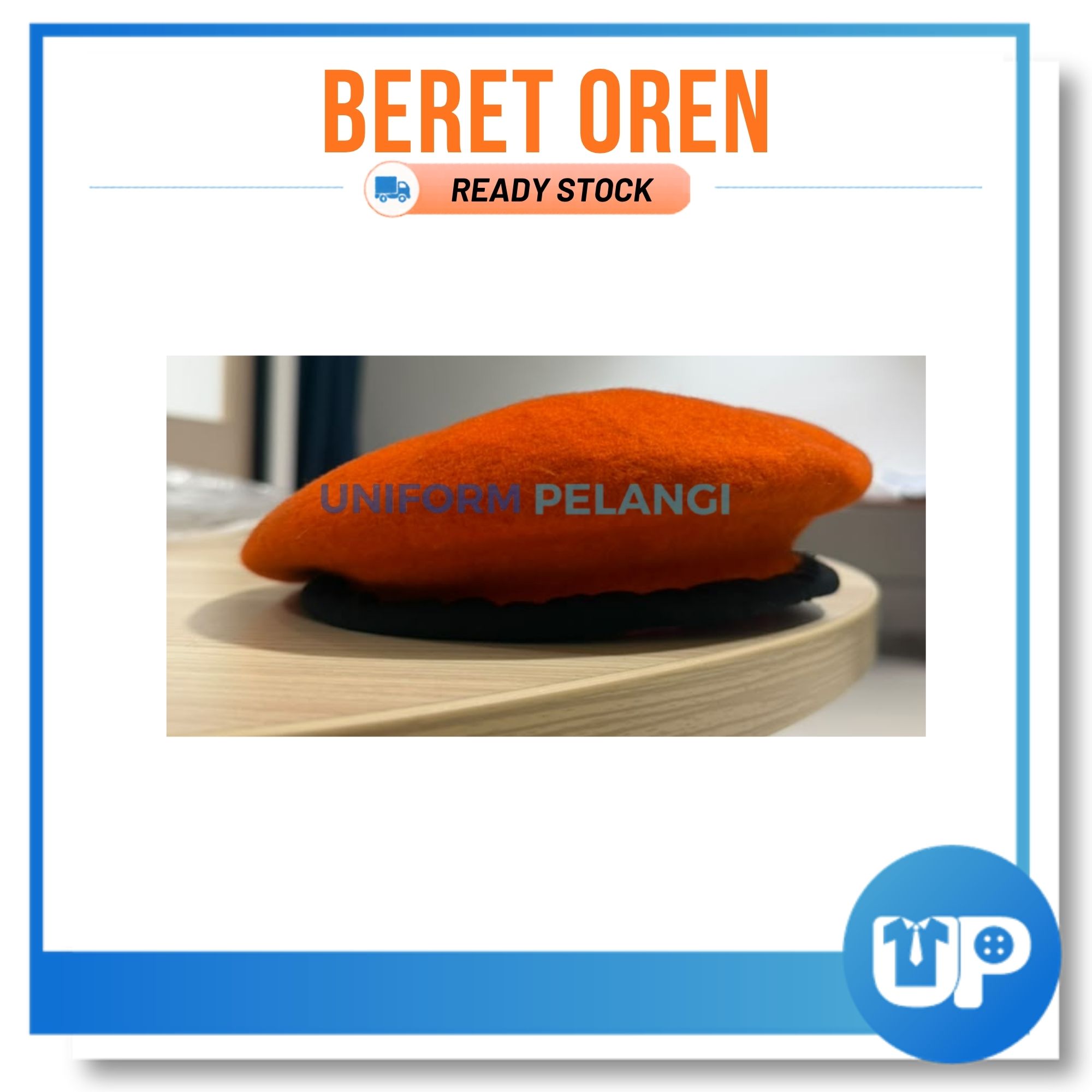 Kangol Beret Oren TUSPA/KASPA/SISPA/A.PM/ GURU/CIKGU/ (GURU SEKOLAH, PELAJAR SEKOLAH DAN UNIVERSITI)