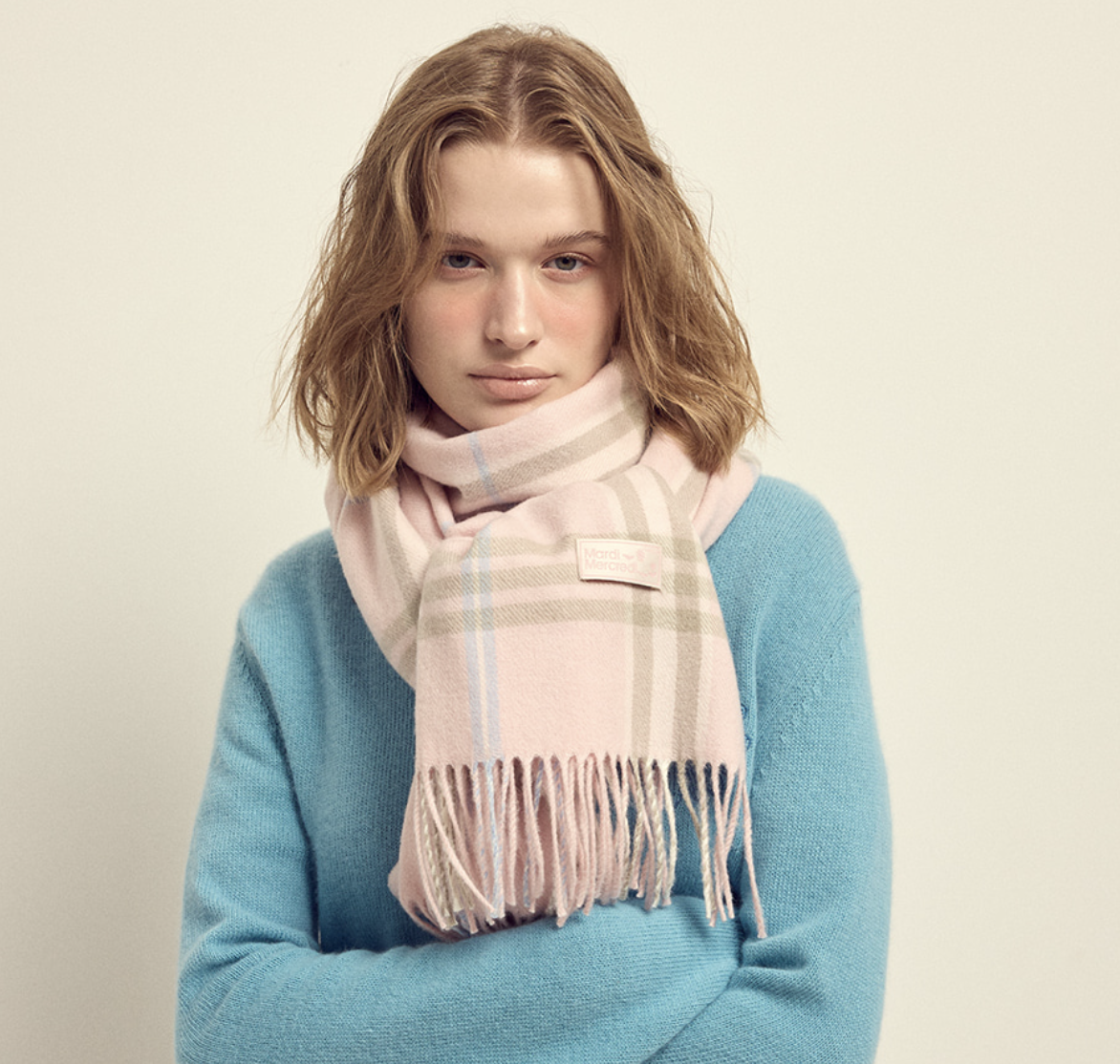 限時‼️韓國 Mardi Mercredi 拼色格仔羊毛頸巾｜WOOL MUFFLER CHECK 