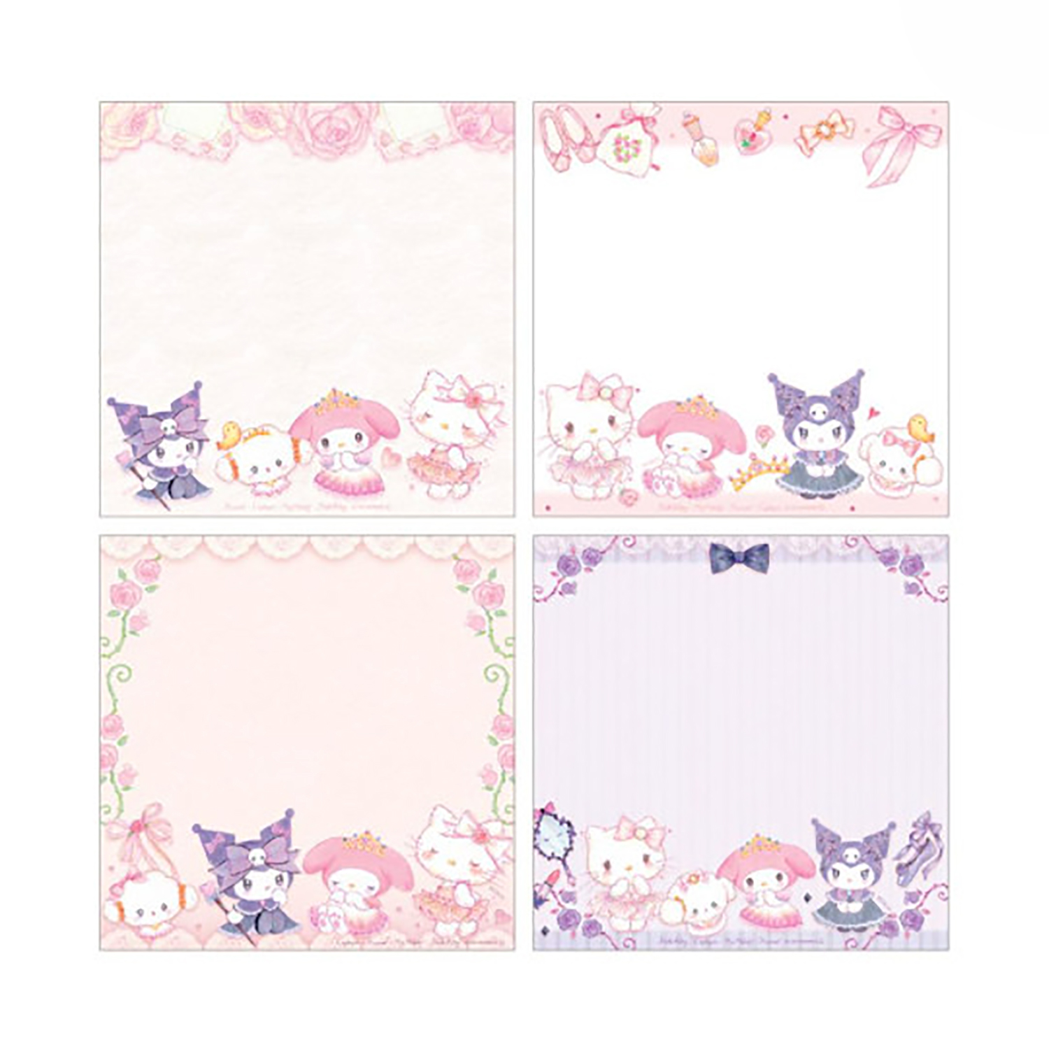 Sanrio - 方形記事本 (粉紅色角色花朵款)